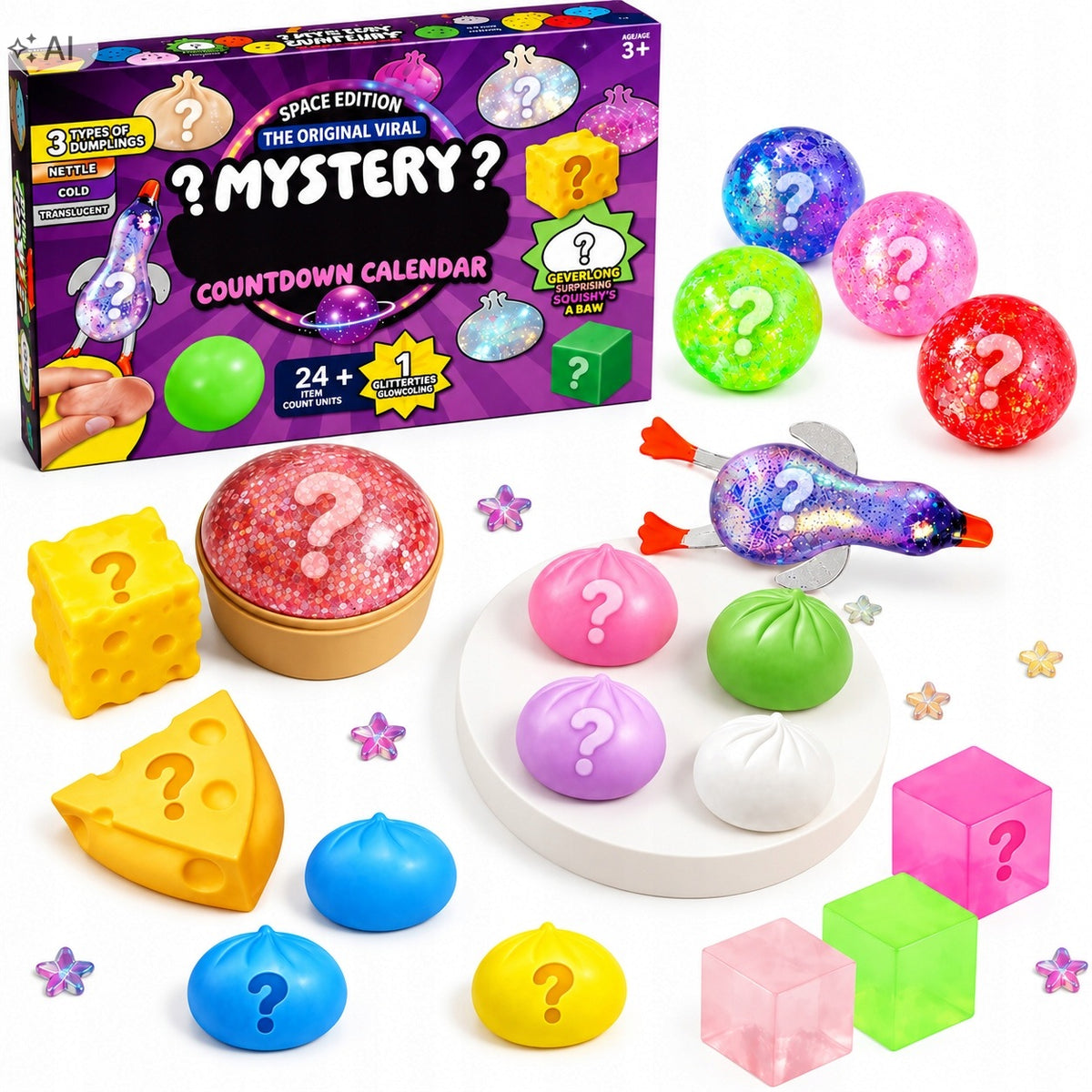 SQUISHIES ANTI-STRESS ADVENT CALENDAR 25 SURPRISES GIFT