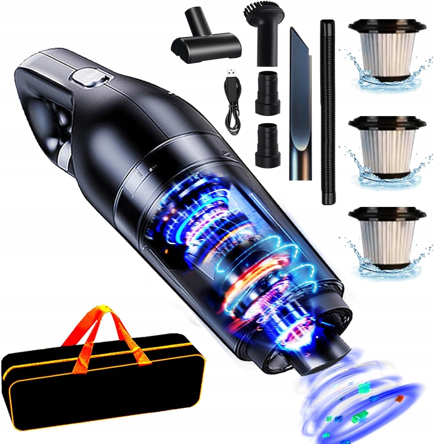 SRAYG Handheld Vacuum Cleaner 15 000 Pa Cordless 120W Lightweight HEPA