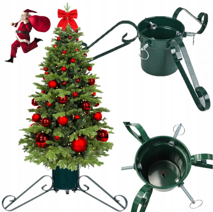 STABLE CHRISTMAS TREE STAND 220cm METAL WATER CONTAINER 1,2L