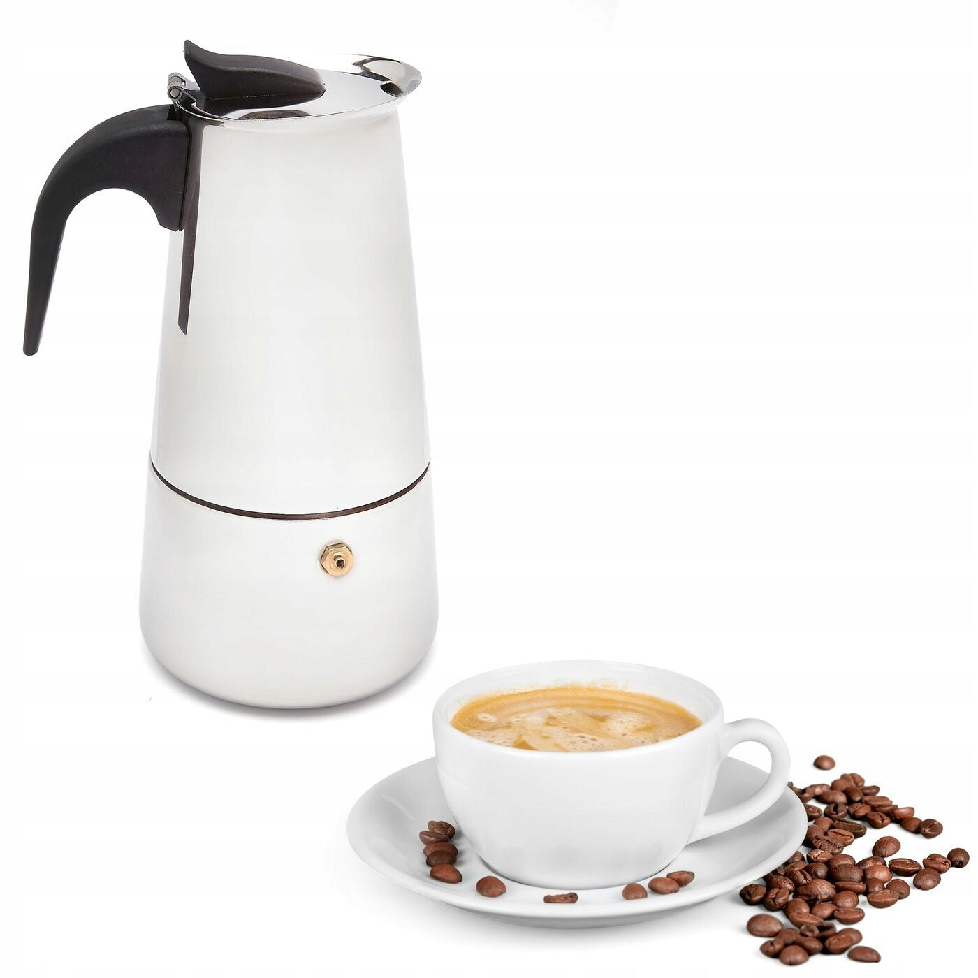 STAINLESS STEEL COFFEE MAKER Pressure Coffee Maker Tadar Moderno 6 Cups