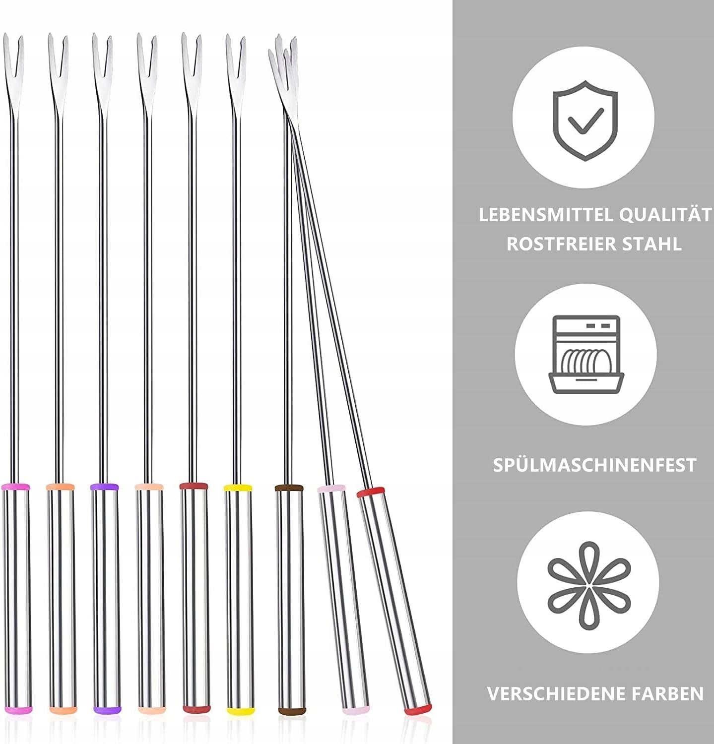 STAINLESS STEEL FONDUE FORKS 18 PIECES 24CM WITH HANDLE Brand Stal