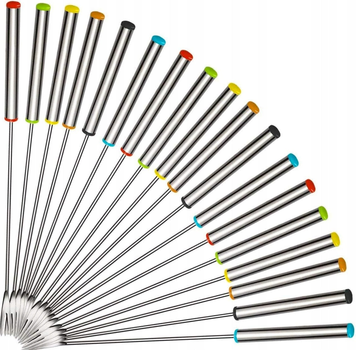 STAINLESS STEEL FONDUE FORKS 18 PIECES 24CM WITH HANDLE