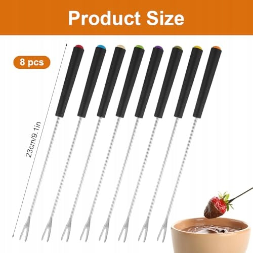 STAINLESS STEEL FONDUE FORKS INSULATED HANDLE 8 PACK Series B0GJ5TRVBW