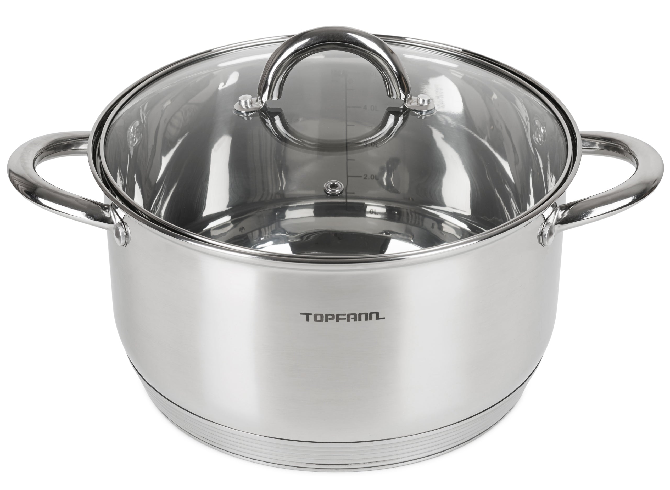 STAINLESS STEEL POT 3L INDUCTION 20CM GAS POTS WITH LID TOPFANN