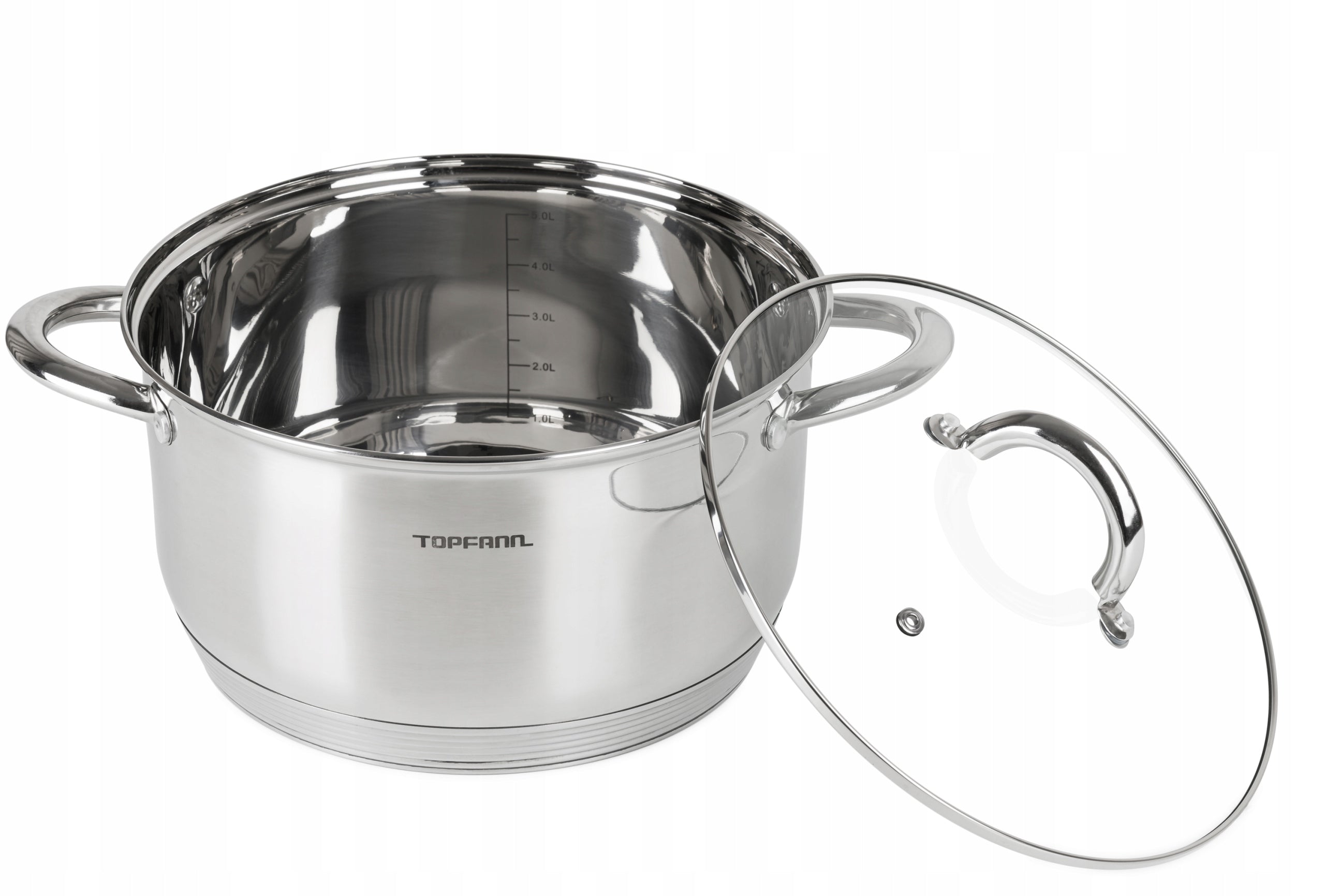 STAINLESS STEEL POT 5L INDUCTION 24CM GAS POTS WITH LID TOPFANN Manufacturer code 9876