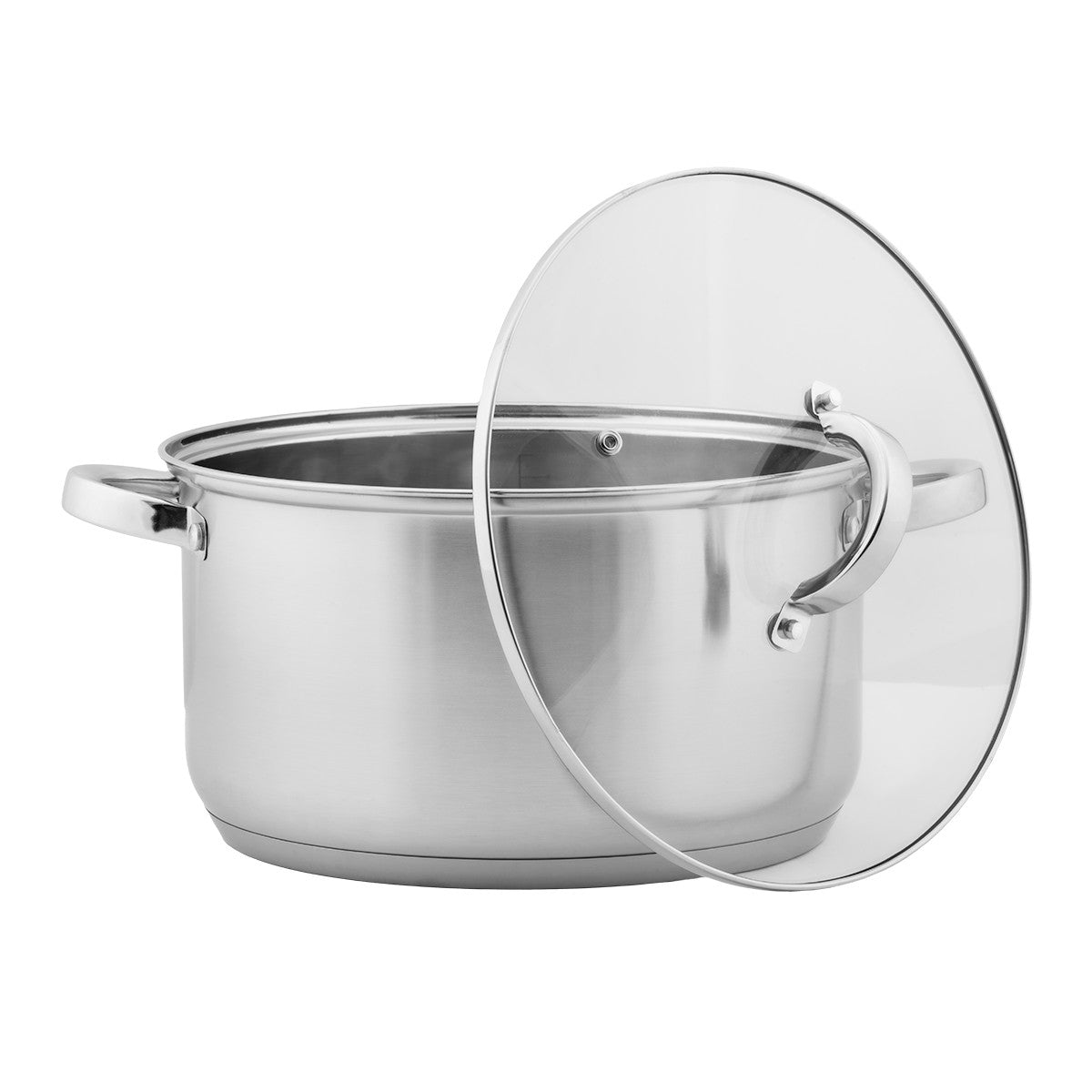 STAINLESS STEEL POT TRADITIONAL 5L 24CM WITH LID INDUCTION GAS WITH GRADUATION