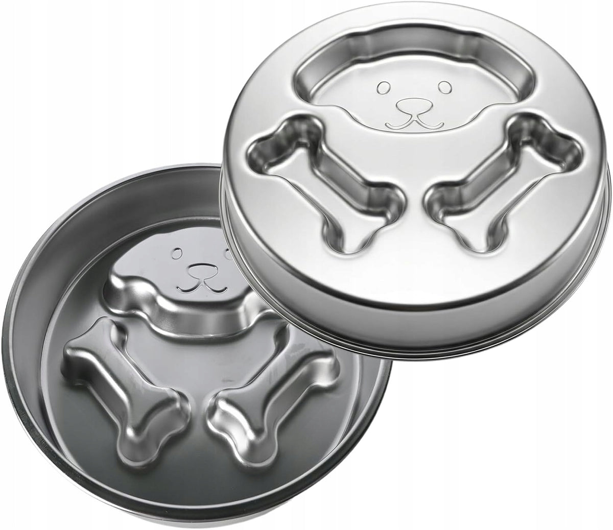 STAINLESS STEEL SLOW FEEDER BOWL 22 X 22 X 4 CM