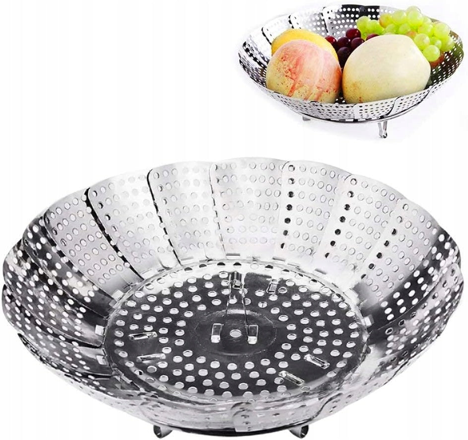 STAINLESS STEEL STEAMING BASKET 14 23 CM WITH 4 LEGS
