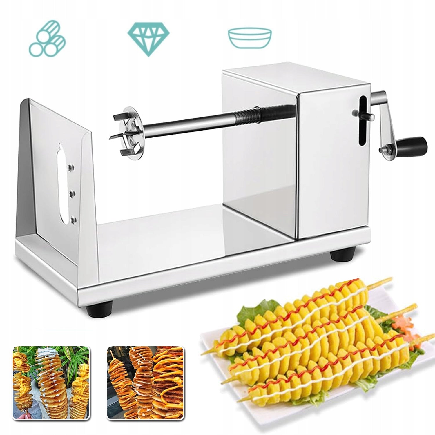 STAINLESS STEEL TWISTED POTATO FRIES SLICER