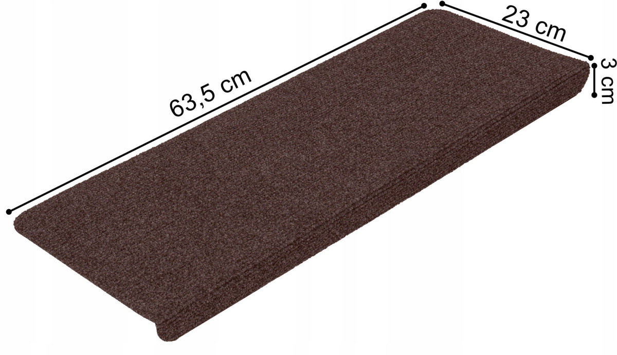 STAIR COVERS STEPS RUGS BROWN SELF-ADHESIVE NON-SLIP x15 Brand Gockowiak