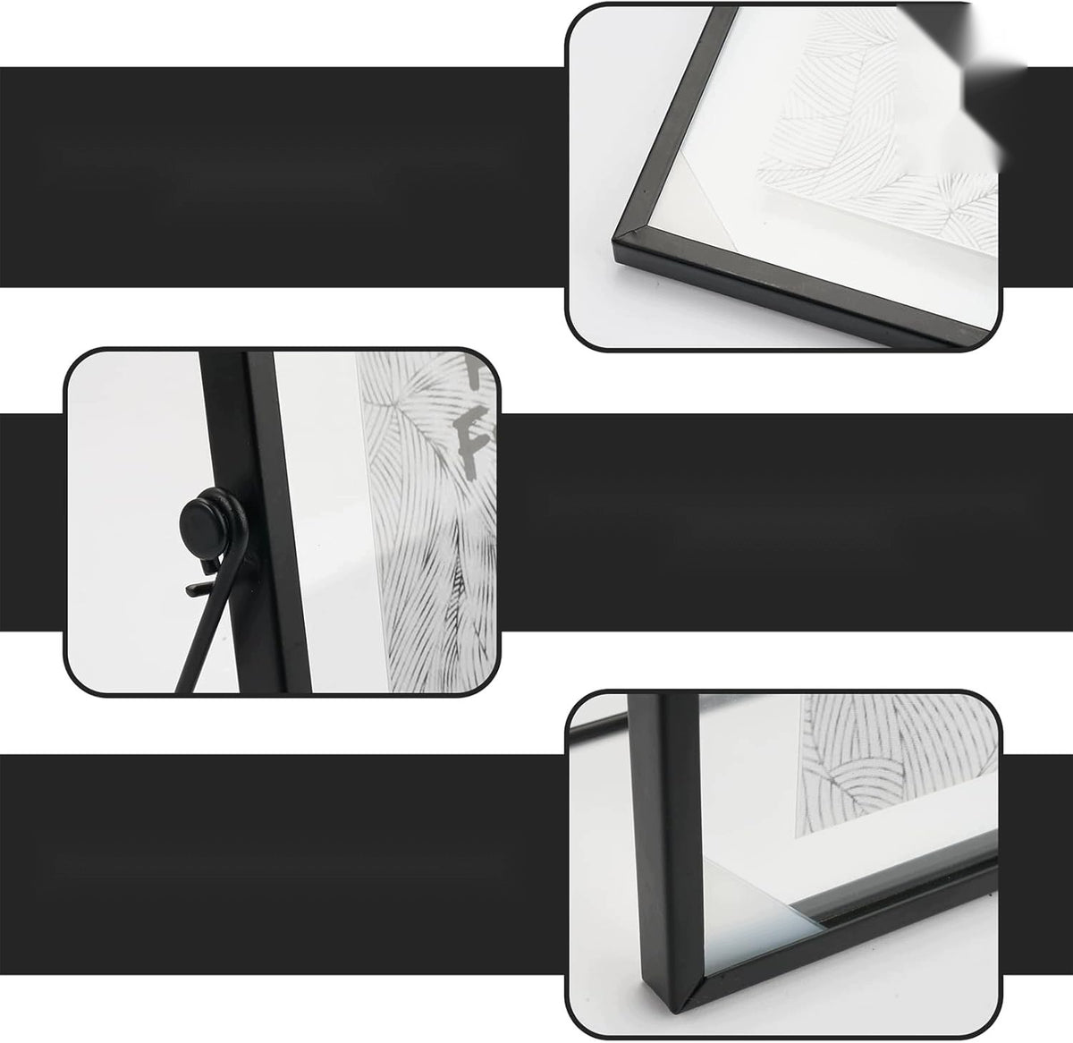 STANDING GLASS FRAME 15X20CM BLACK DOUBLE-SIDED DECORATION HOME WEDDING PHOTO Manufacturer code 5908140021037
