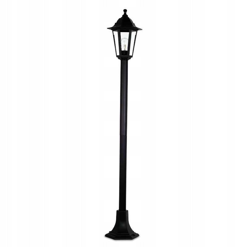 STANDING LAMP LANTERN OUTDOOR FOR LED GARDEN POST E27 BLACK 120cm