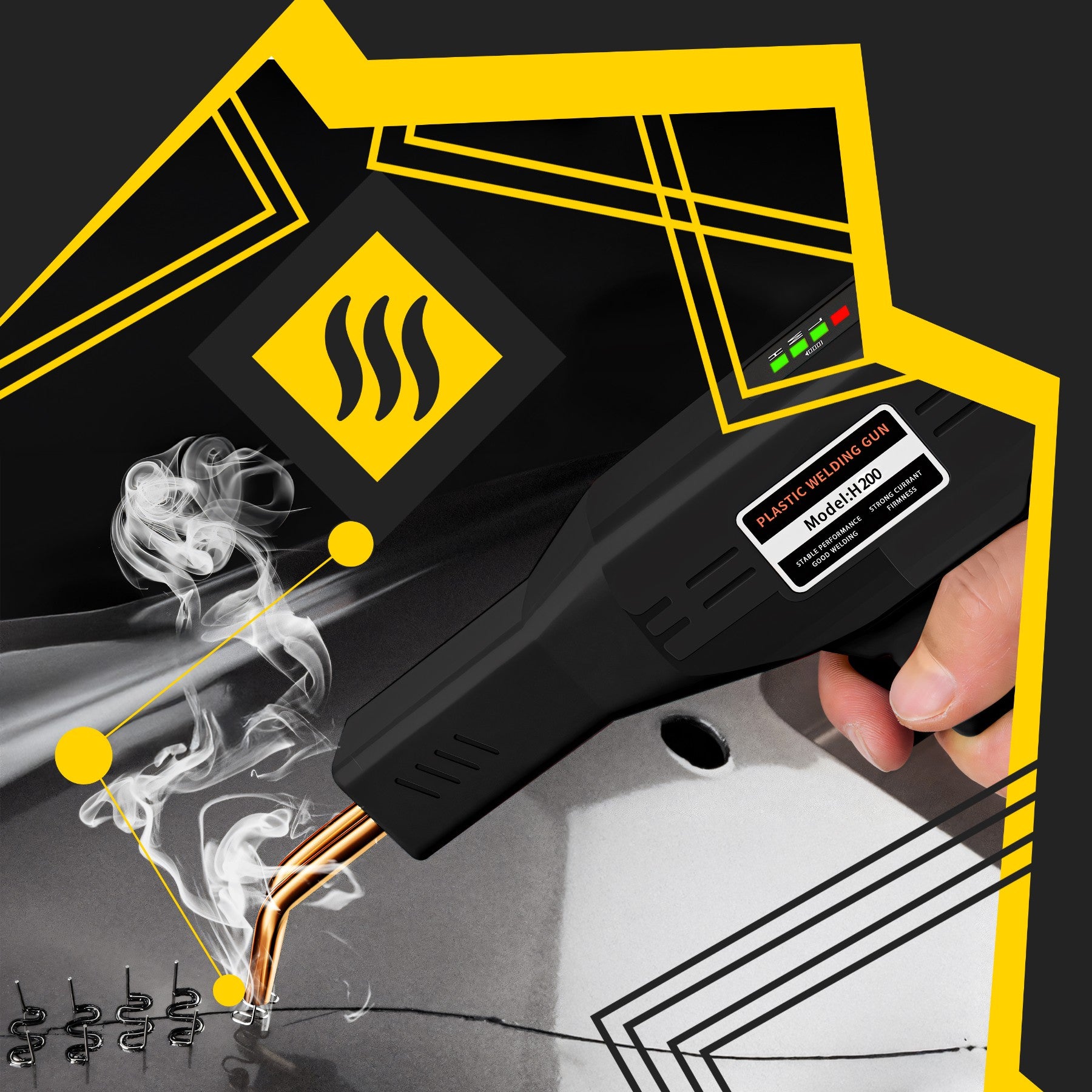 STAPLER PLASTIC WELDING MACHINE PLASTIC SOLDERING IRON 50W + 800 STAPLES Brand RETOO