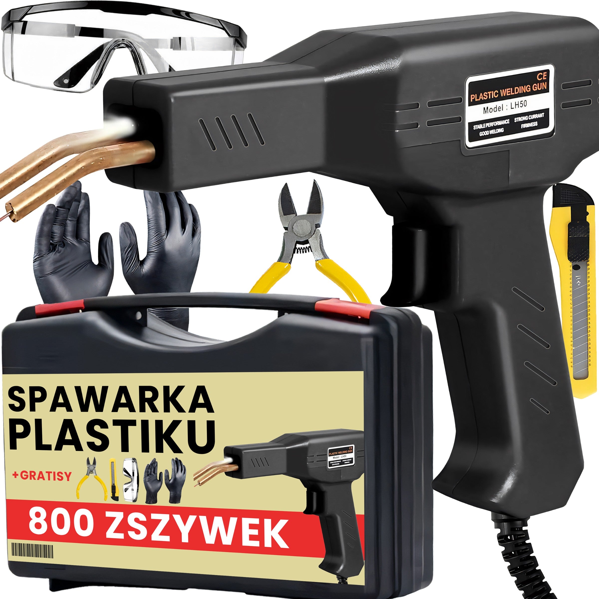 STAPLER PLASTIC WELDING MACHINE PLASTIC SOLDERING IRON 50W + 800 STAPLES