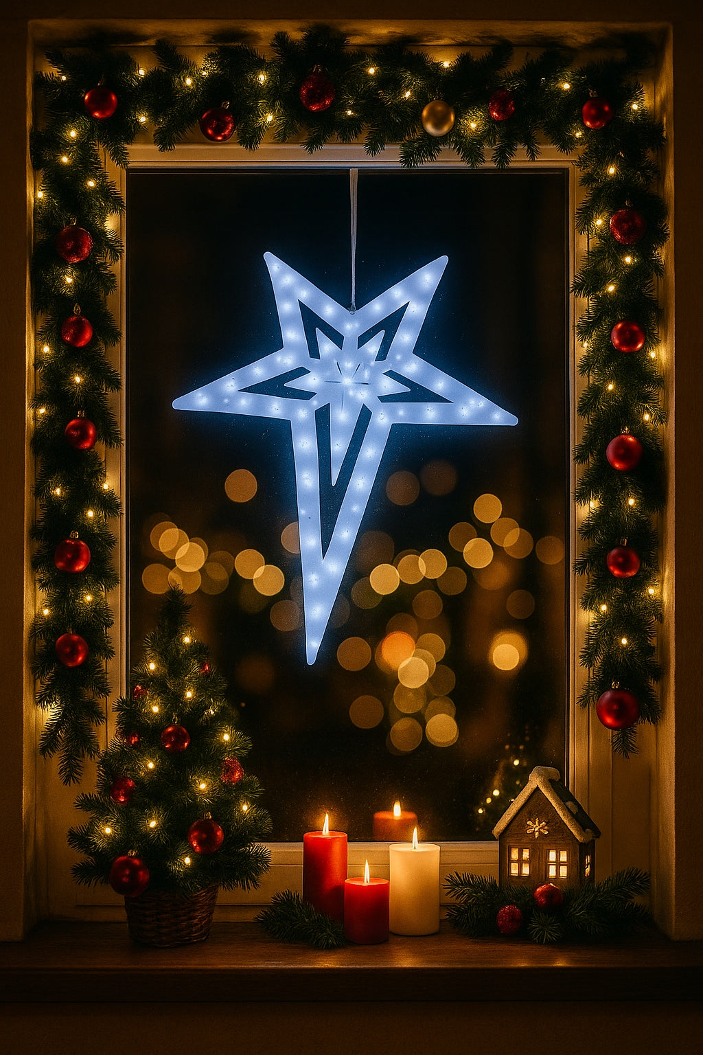 STAR DECORATION HOLY LED WHITE COLD 55X40CM COMET LAMPS Manufacturer code 254