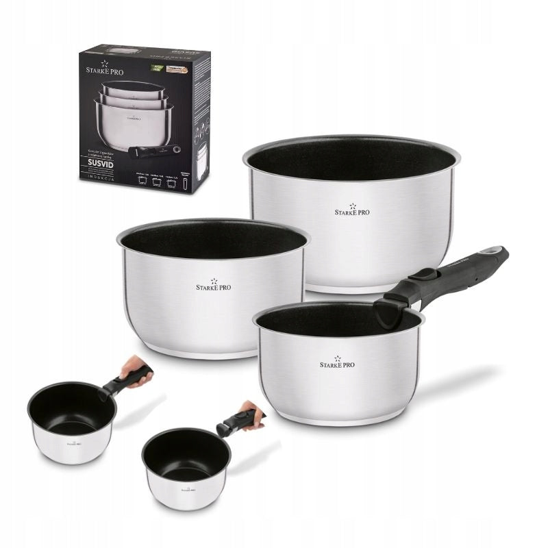 STARKE PRO Set of pots with detachable handle Susvid 4 elements