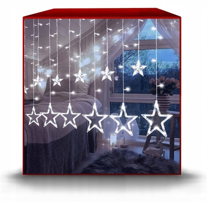 STARS LED Light CURTAIN Lights Christmas Tree Garland COLD