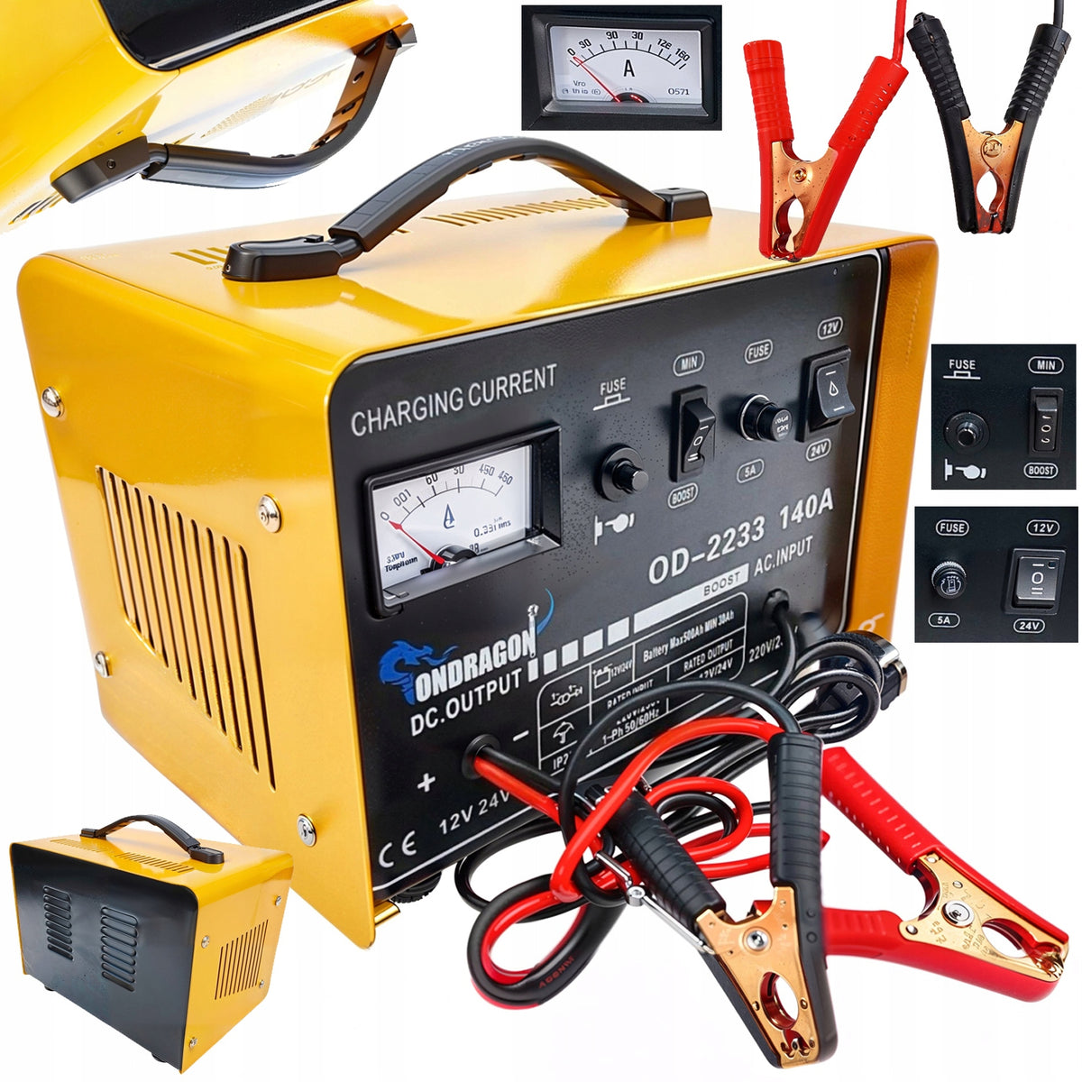 START 12/24V CAR RECTIFIER WITH START FOR CHARGING POWERFUL 140A