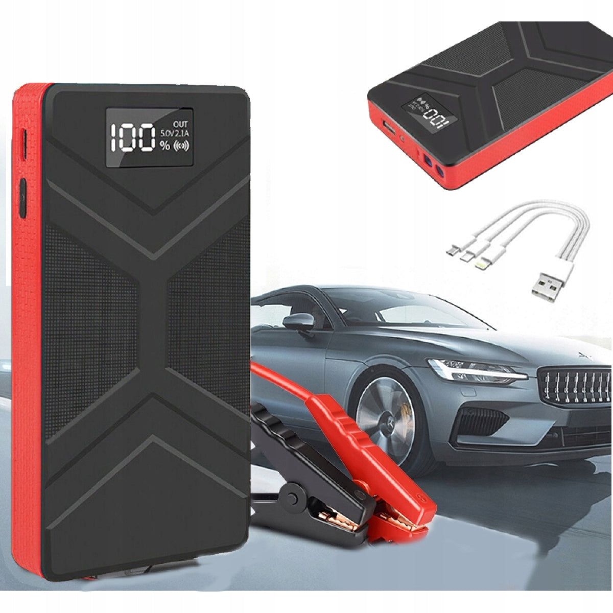 STARTER BOOSTER POWERFUL WITH FLASHLIGHT 3IN1 CHARGING CABLE 30000MAH BATTERY