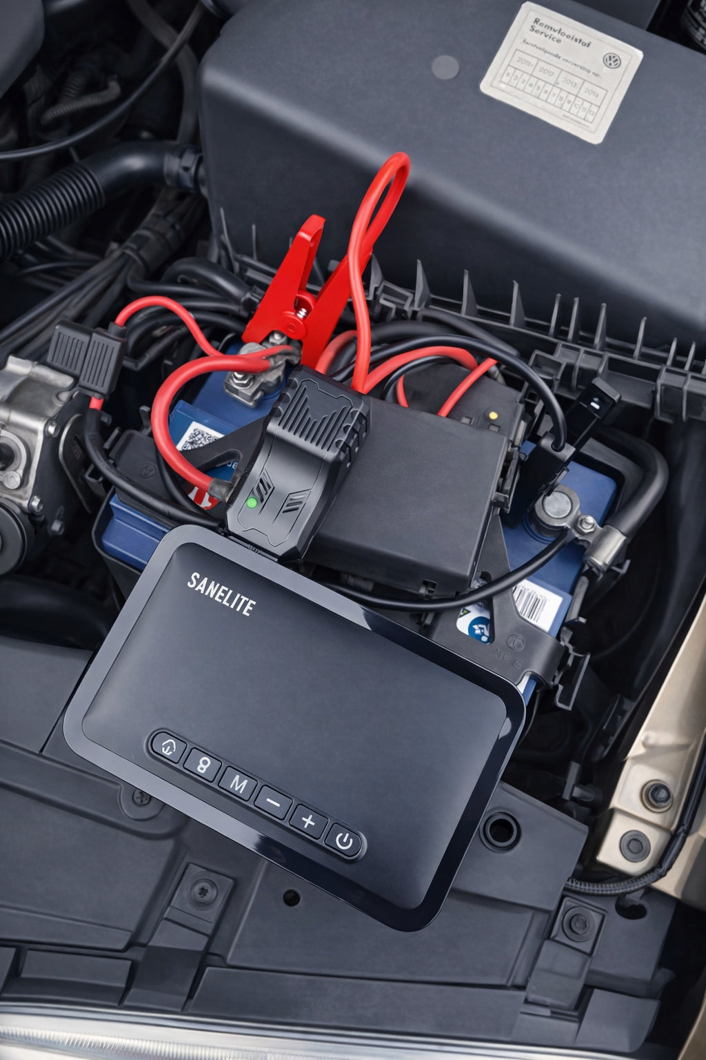 STARTING DEVICE BOOSTER POWERFUL JUMP STARTER COMPRESSOR POWERBANK 4in1 Manufacturer code SR15