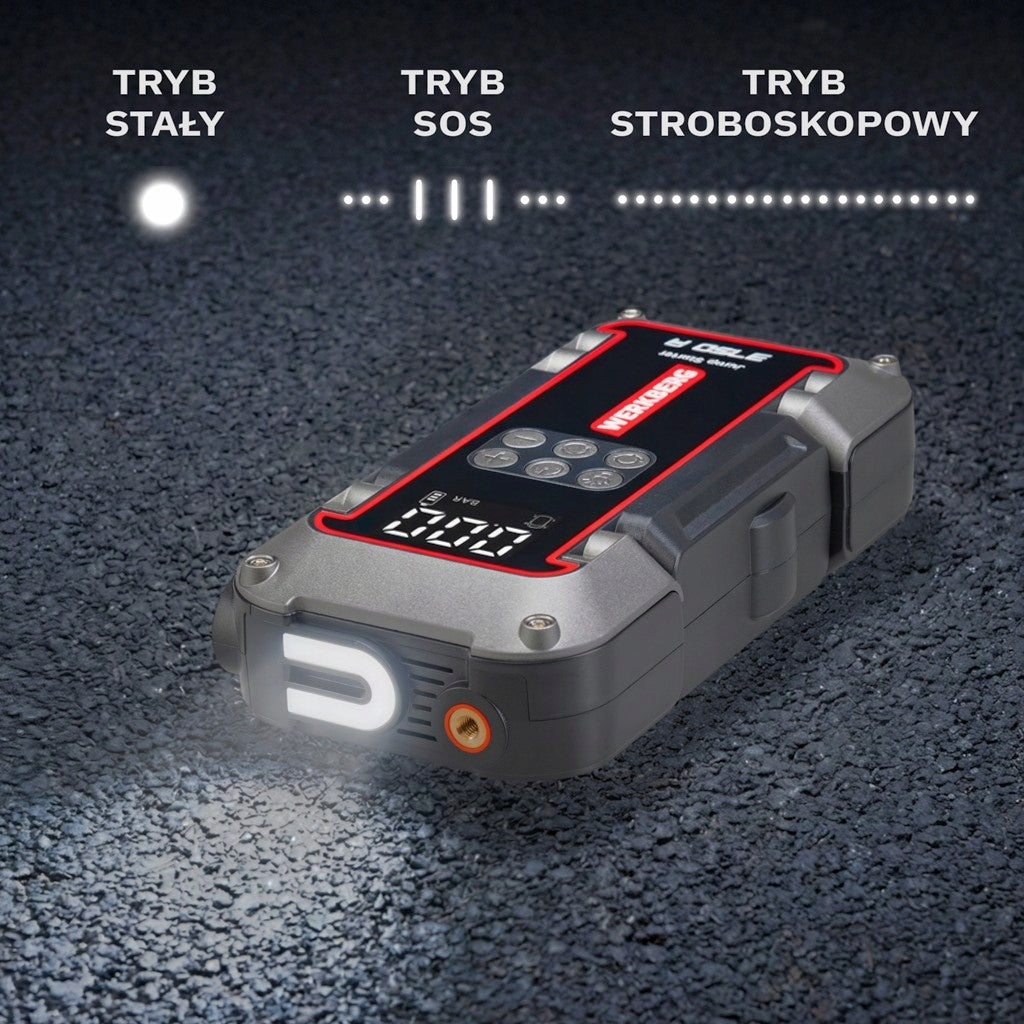 STARTING DEVICE POWERBANK Booster 3750A 26000 mAh Compressor Brand WERKBERG