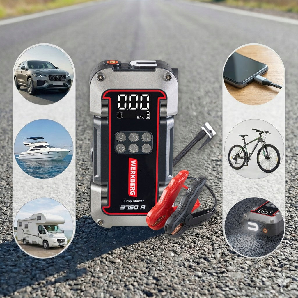 STARTING DEVICE POWERBANK Booster 3750A 26000 mAh Compressor Manufacturer code MTP007250