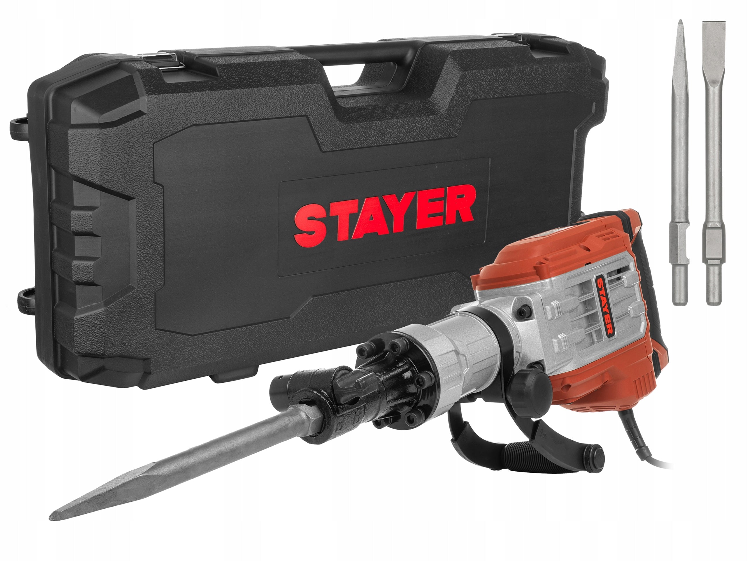 STAYER DEMOLITION HAMMER HEX30 45J 1750W 45J + CHISEL TROLLEY MD15BK