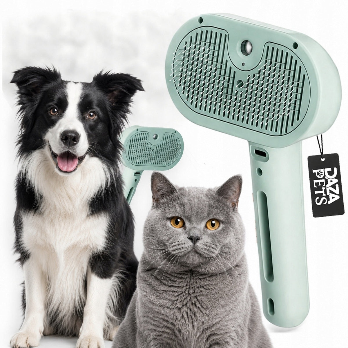 STEAM BRUSH FOR CAT DOG PET HAIR MOISTURIZING SELF-CLEANING
