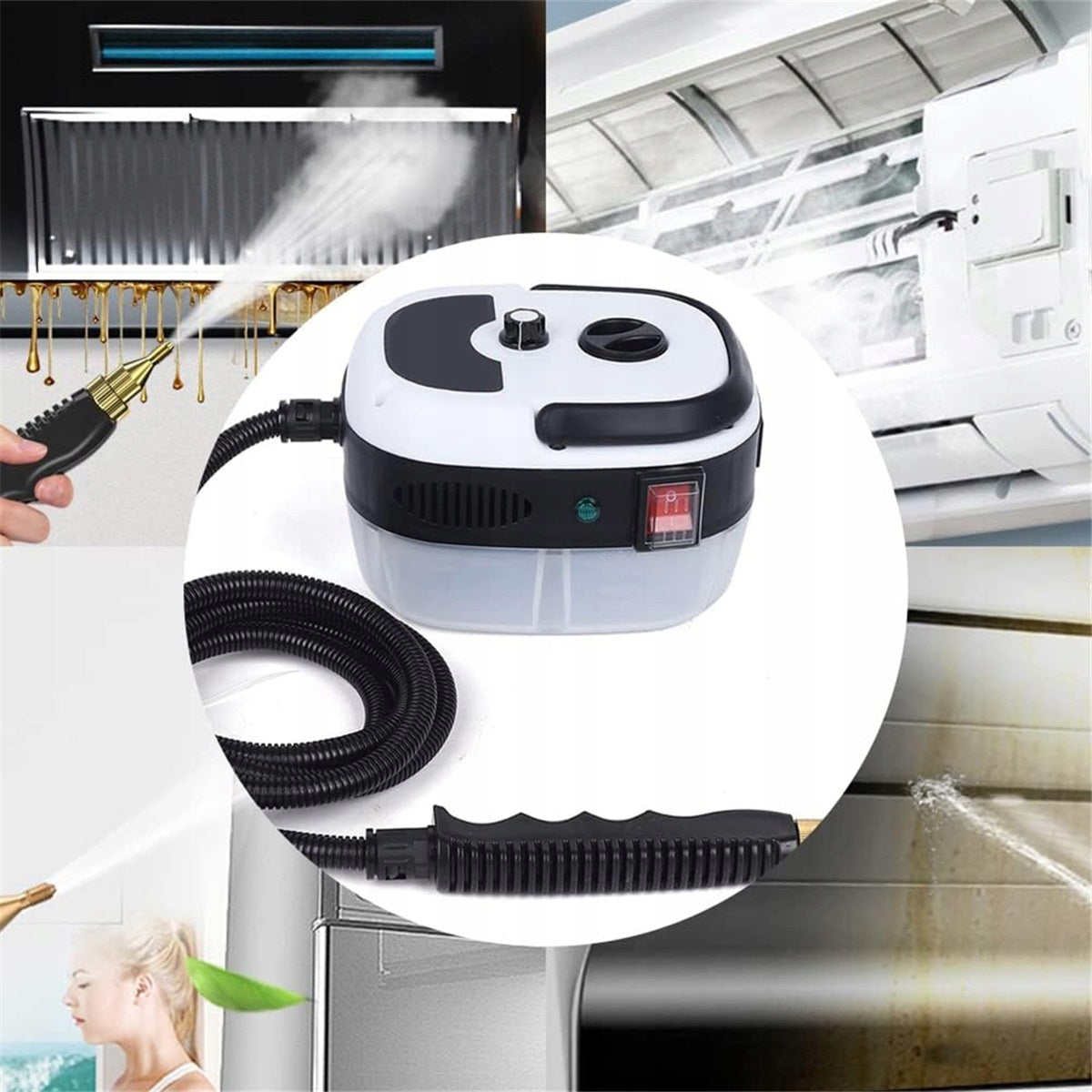 STEAM CLEANER 2500W WHITE WITH A CAPACITY OF 1000ML FOR HOME AND CAR Manufacturer code BEDEE
