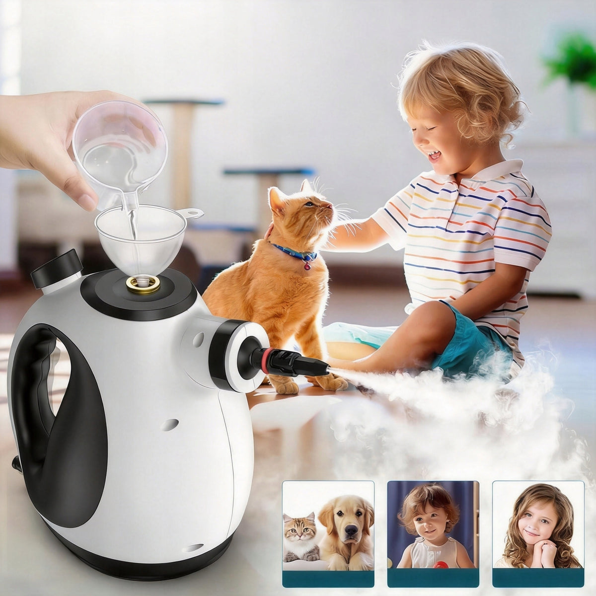 STEAM CLEANER STEAMER 1050W 350ML 105°C 320KPA COMPLETE AKCESORIA WHITE Manufacturer code 6TL1894EUMD