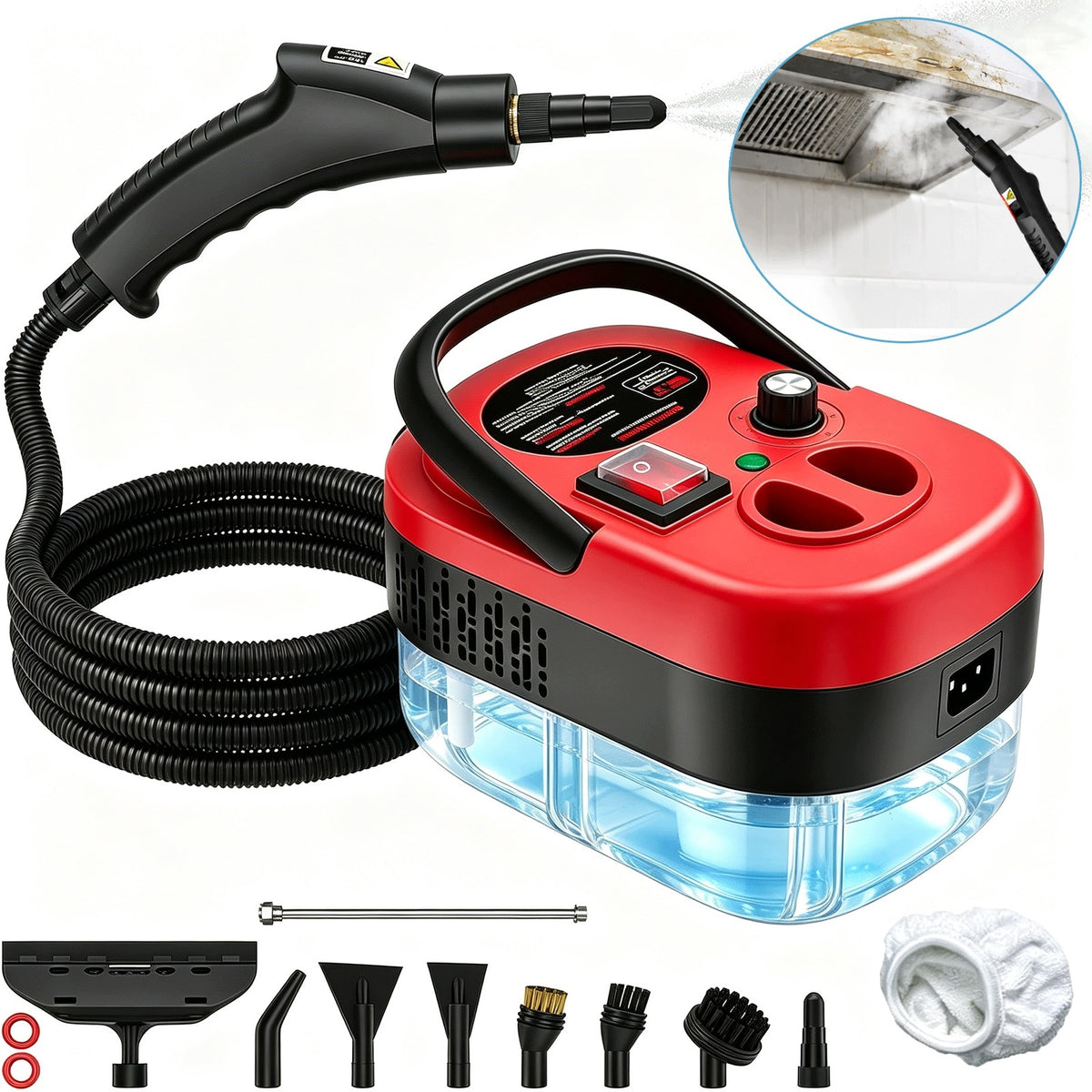 STEAM CLEANER STEAMER SET WITH ACCESSORIES FOR KITCHEN AND BATHROOM CAR