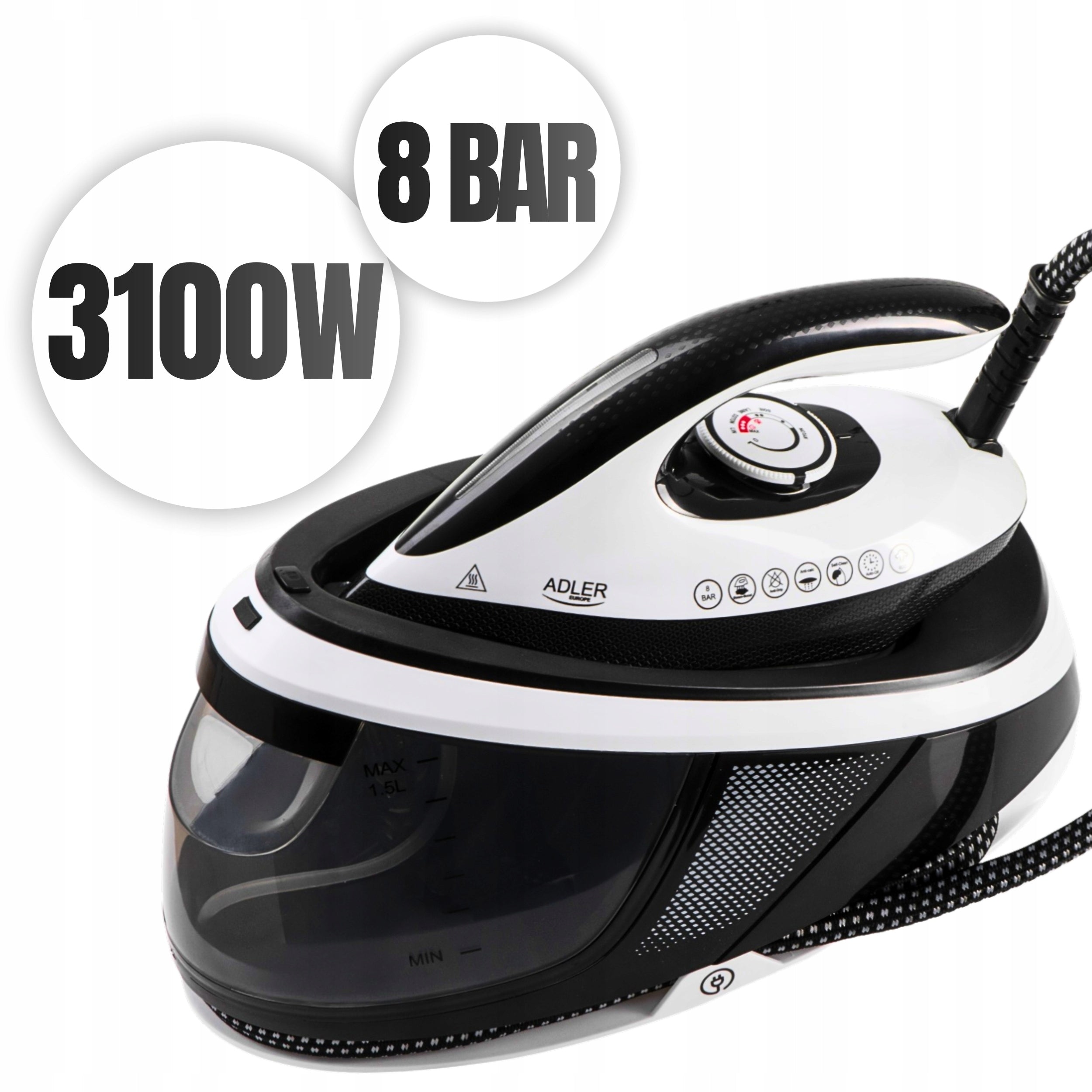 STEAM GENERATOR STEAM STATION IRON WITH CERAMIC COATING STATION 3100W Manufacturer code GENERATOR PARY ŻELAZKO PAROWE STACJA PAROWA