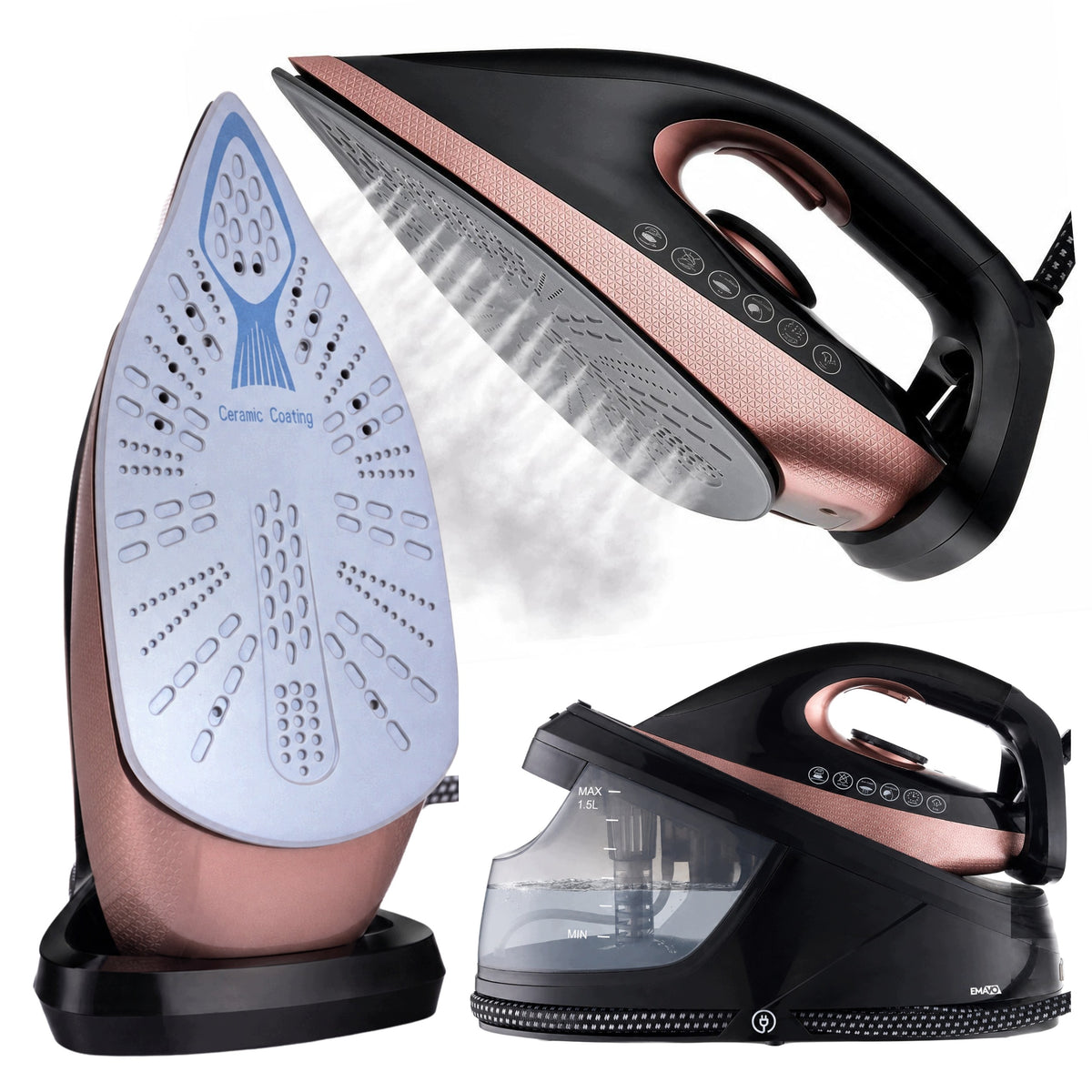 STEAM GENERATOR STEAM STATION IRON WITH CERAMIC COATING STATION 3100W