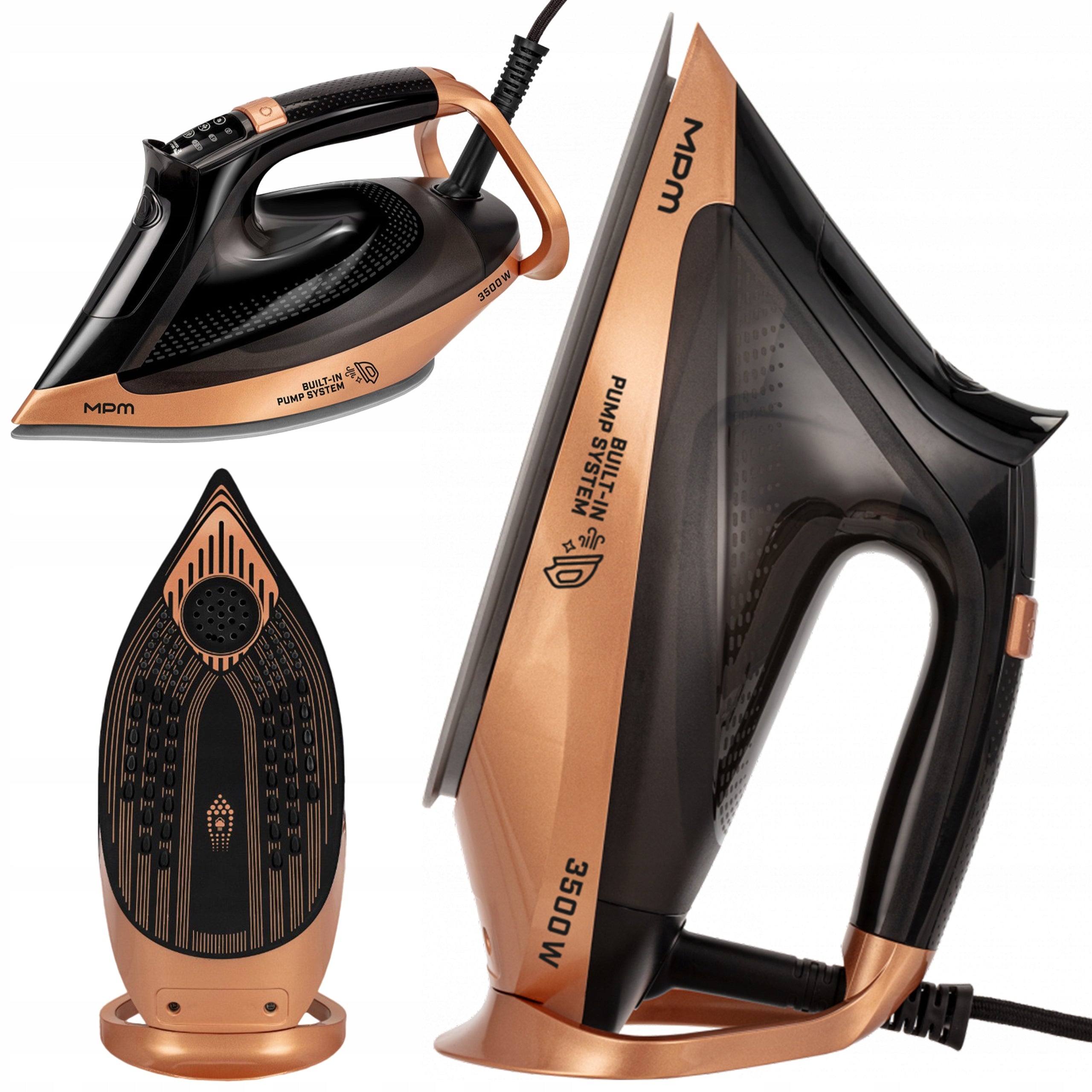 STEAM IRON 3500W MPM MZE-30 CERAMIC ANTI-DRIP STEAM GENERATOR VERTICAL