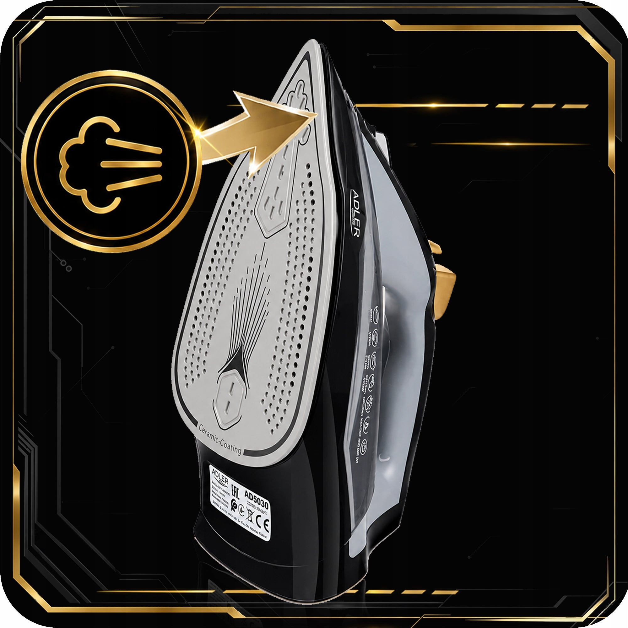 STEAM IRON CERAMIC DRIPPING LOCK HOME HAND STEAM GENERATOR Brand ADLER