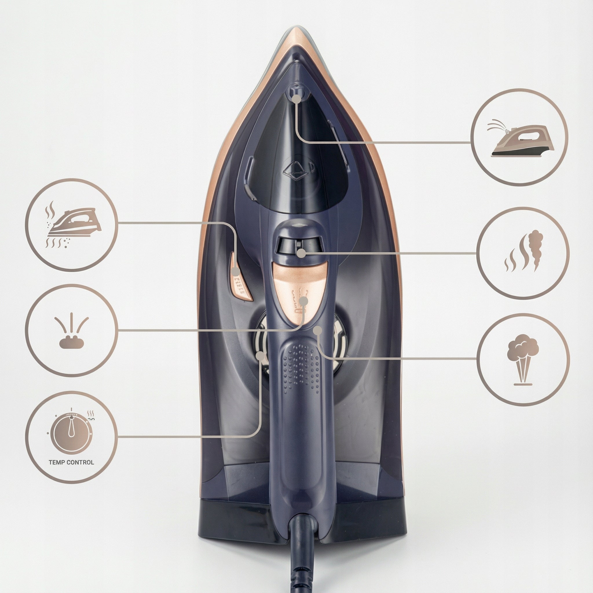 STEAM IRON CERAMIC FIREFIGHTER 3000W 9in1 ANTI-DRIP 150CM 140G/MIN STRONG Manufacturer code DE903BLUE