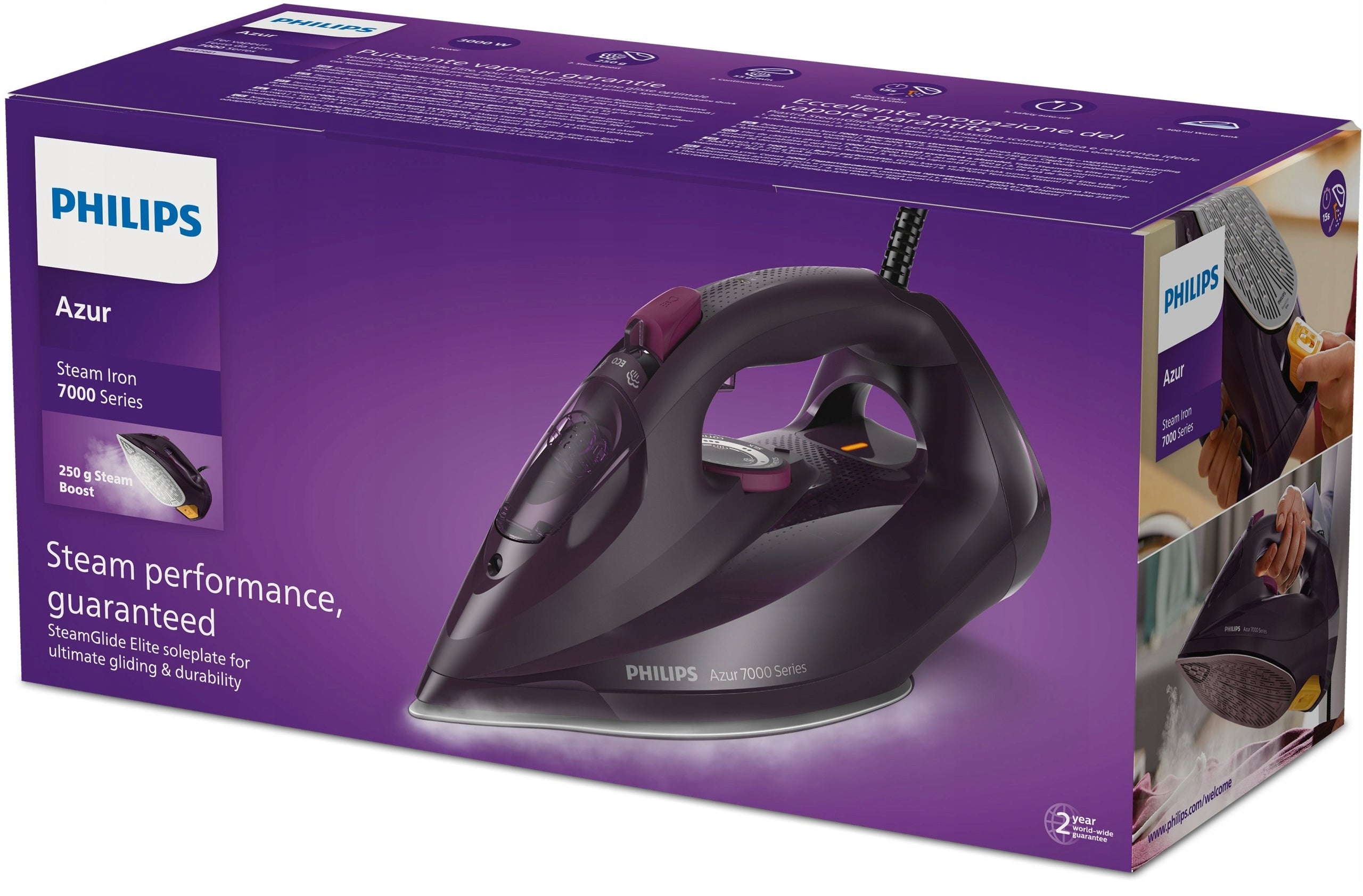 STEAM IRON PHILIPS AZUR DST7051/30 Series 7000 SteamGlide Elite 2800W Manufacturer code DST7051/30