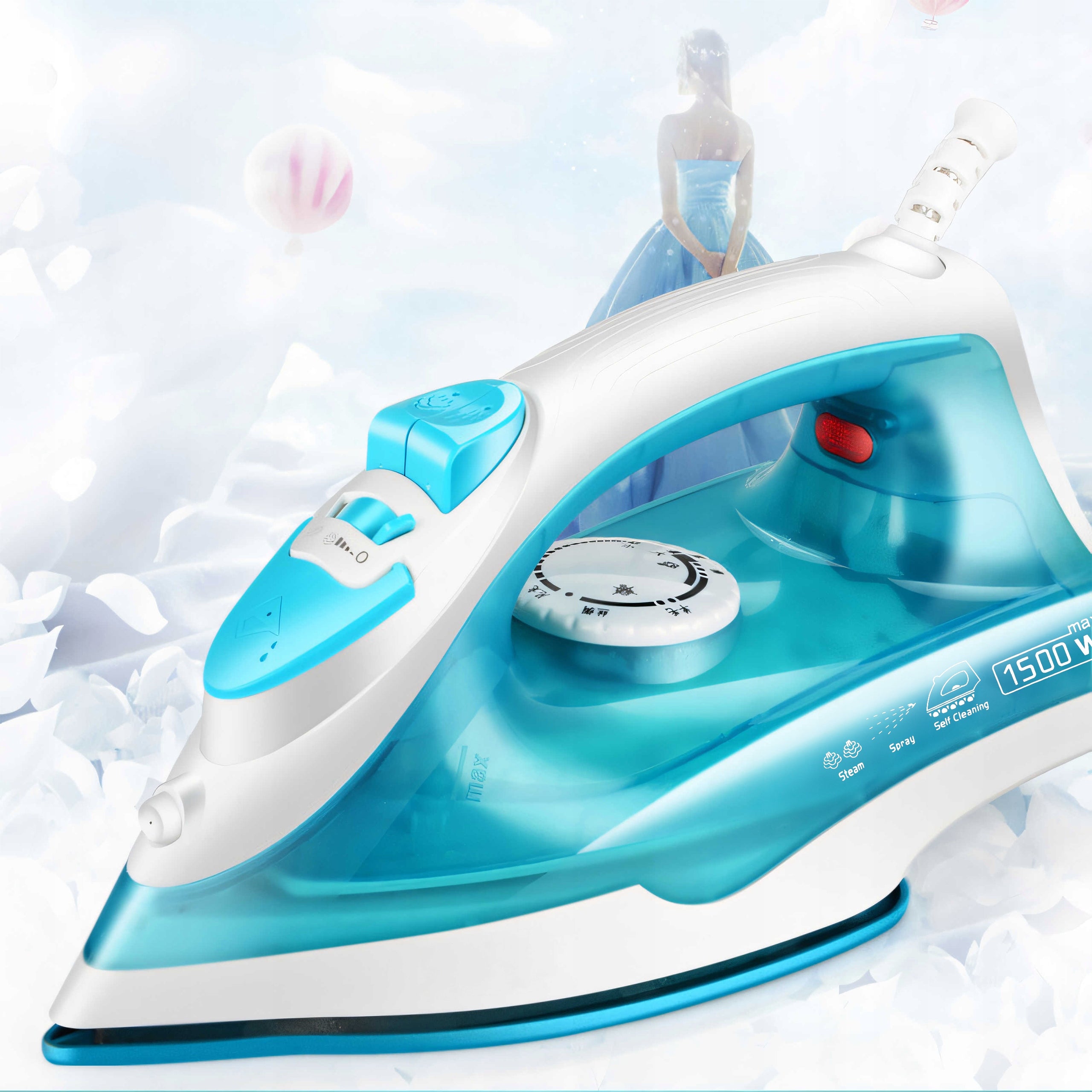 STEAM IRON STEAM GENERATOR FOR CLOTHES TEFLON STEAM IRON 1500W TOURIST Manufacturer code ŻELAZKO PAROWE O848