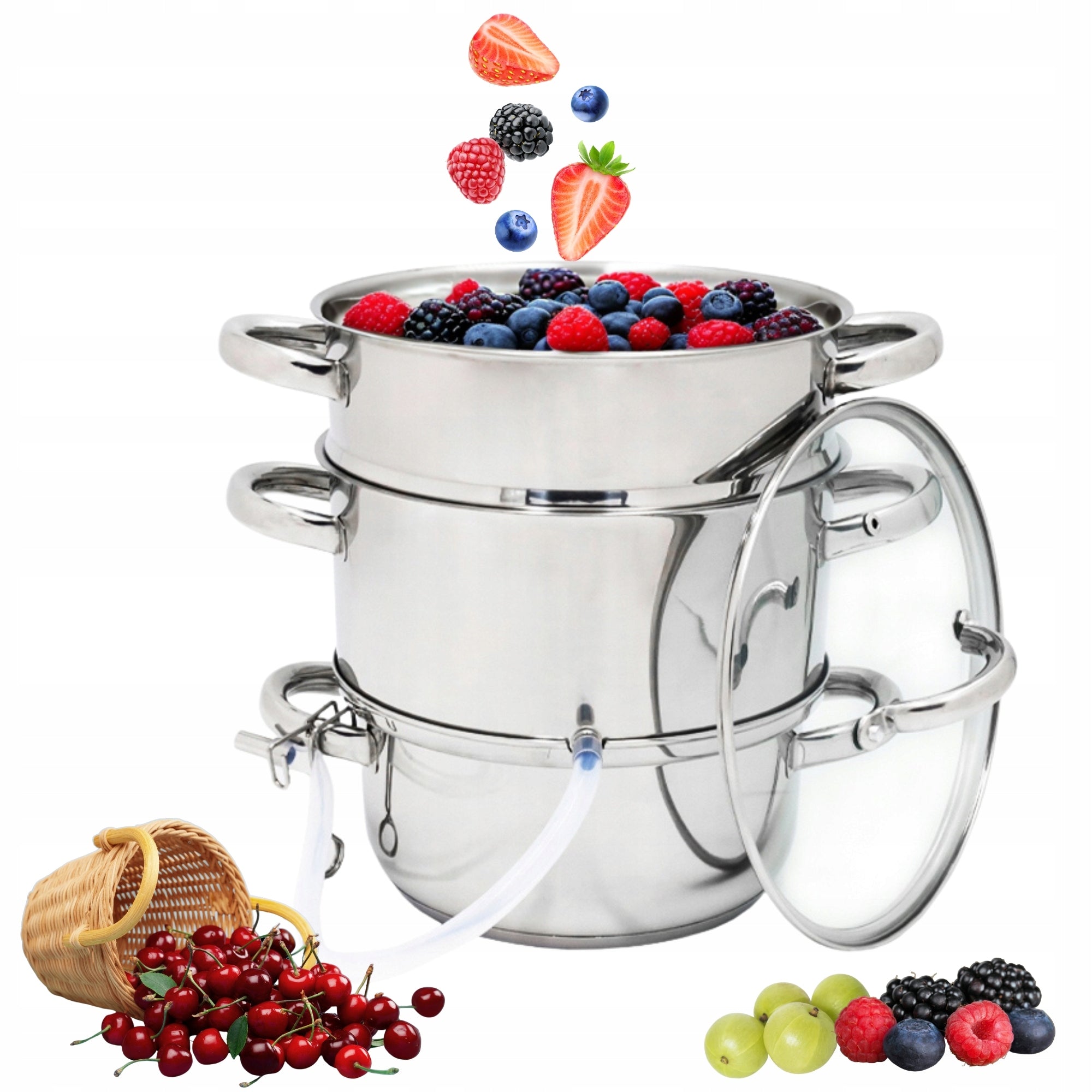 STEAM JUICE 8 L FOR INDUCTION STAINLESS GAS LARGE JUICE POT TOPFANN
