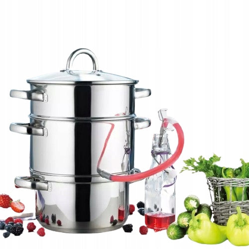 STEAM JUICER 8L STAINLESS STEEL POT FOR INDUCTION GAS FRUIT VEGETABLES JUICE Manufacturer code OZ5220+WLEPA FIRMOWA