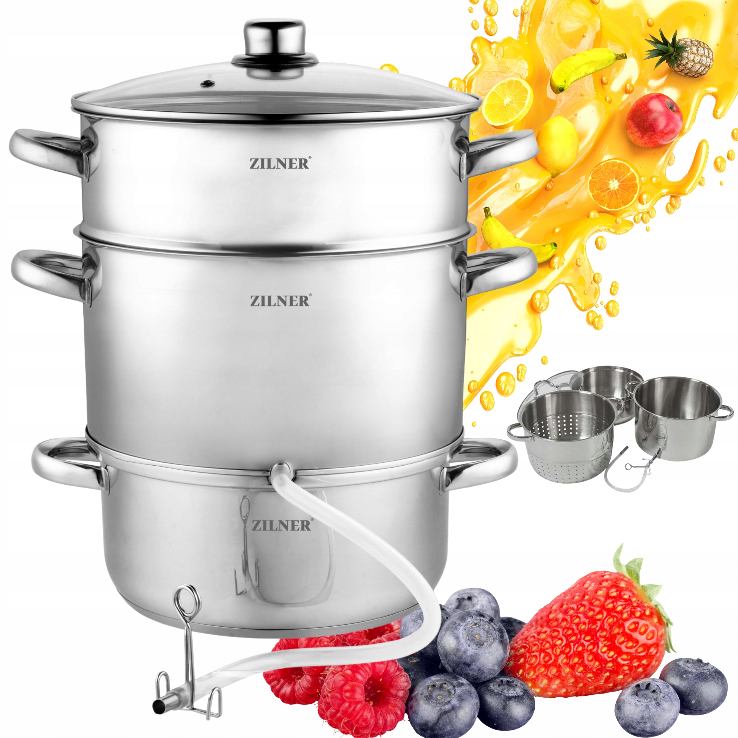 STEAM JUICER 8L STAINLESS STEEL POT FOR INDUCTION GAS FRUIT VEGETABLES JUICE Packaging status original