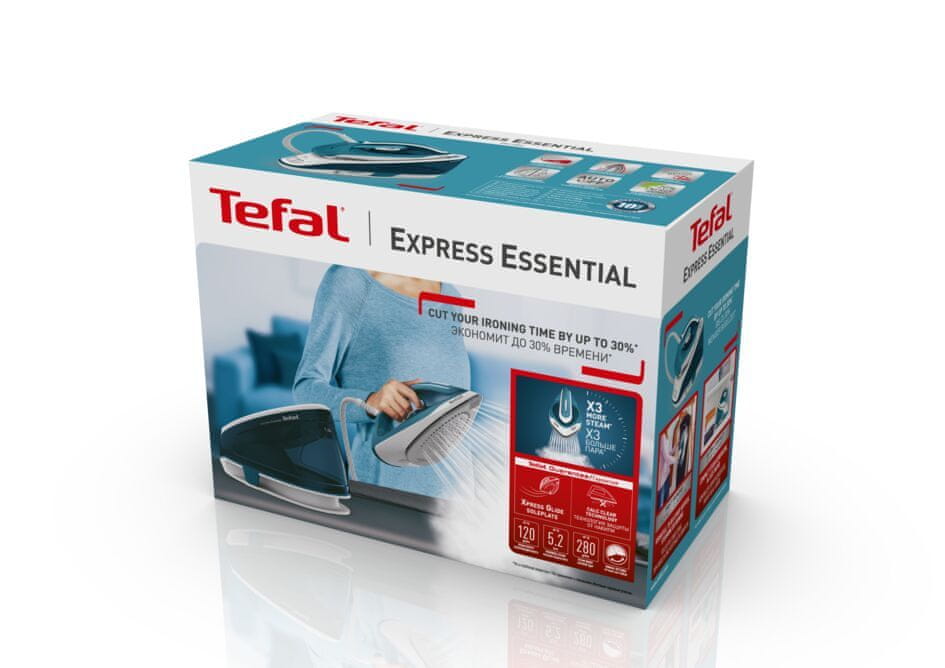 STEAM STATION TEFAL STEAM GENERATOR CERAMIC FOOT 120G/MIN 2200 IN 1400 ML Model SV6115C0