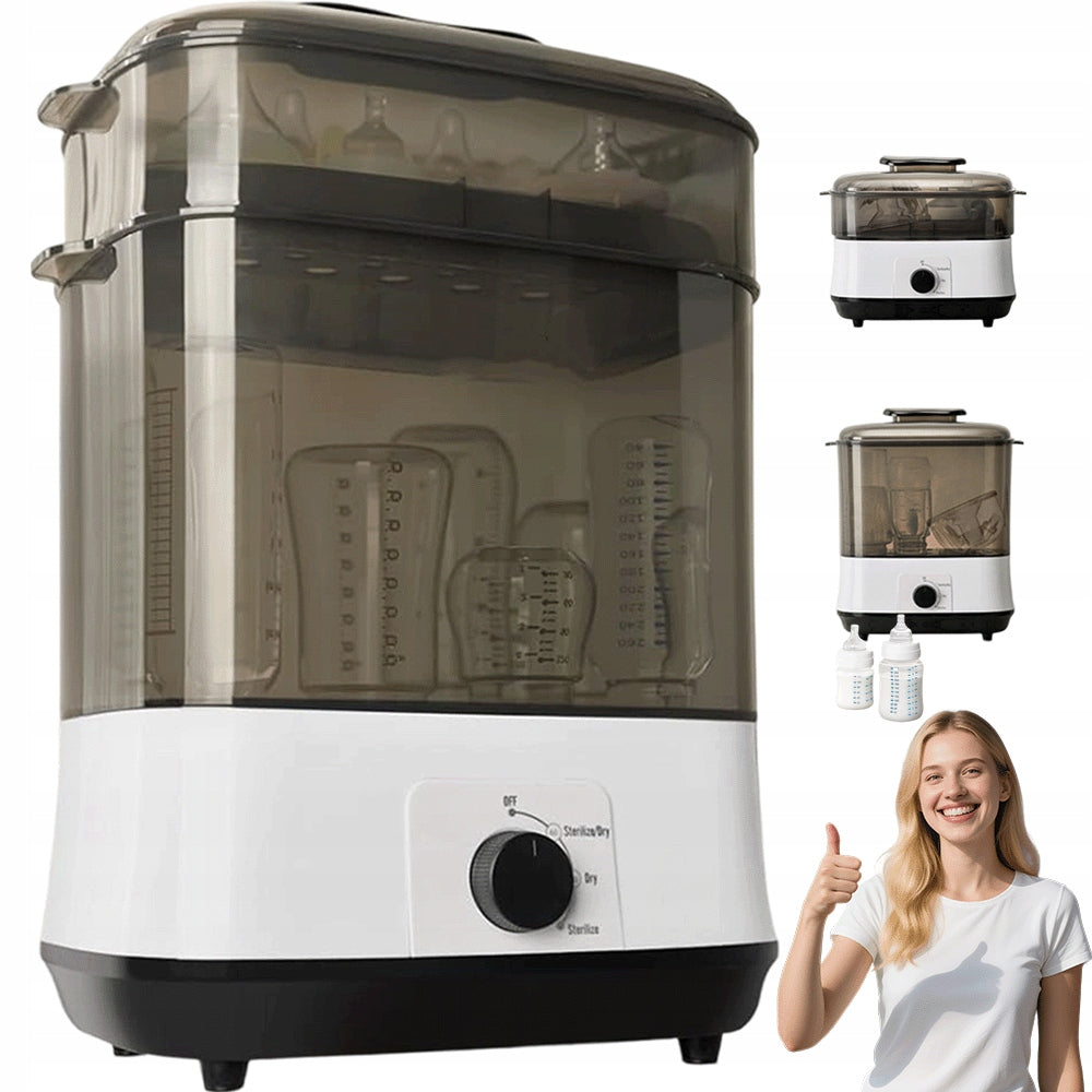 STEAM STERILIZER 630W FOR 8 BOTTLES WITH DOUBLE LAYER DESIGN