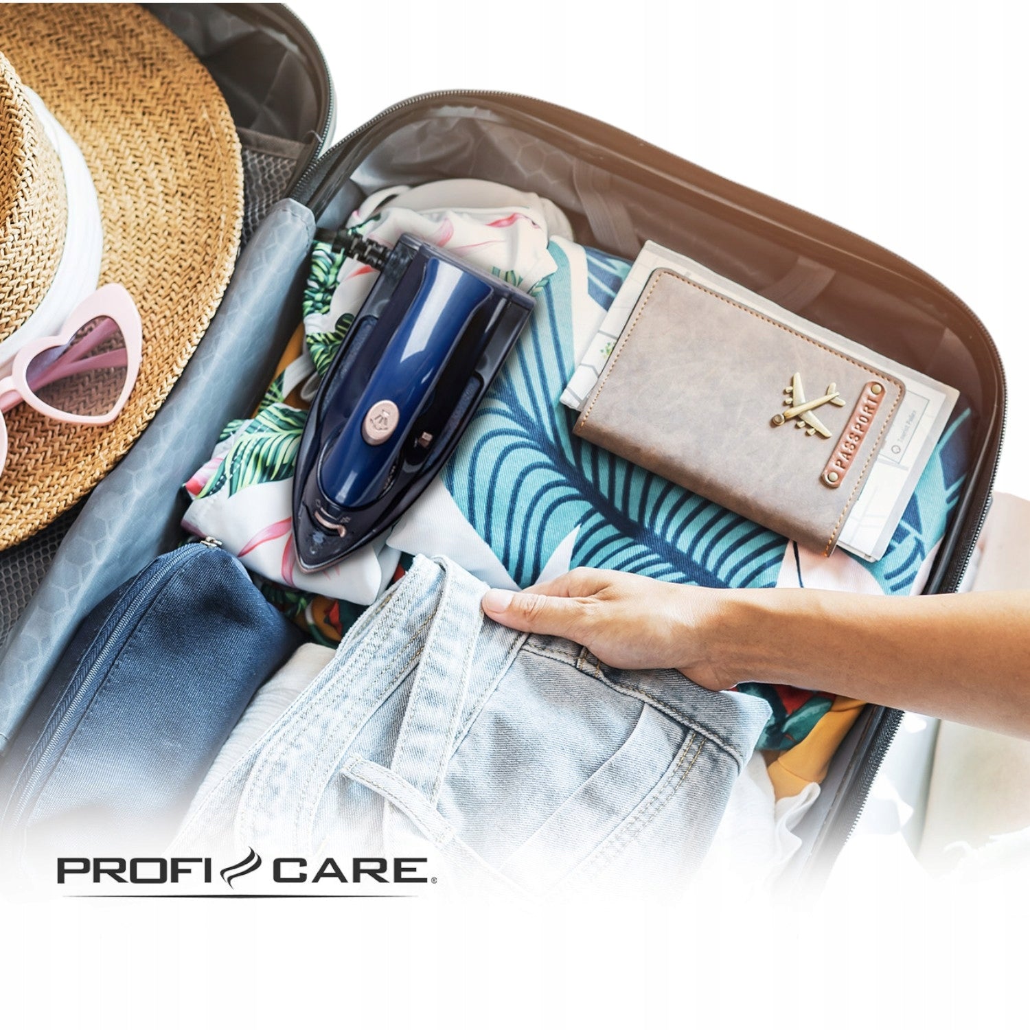 STEAM TOURIST IRON PROFICARE 800W SMALL FOLDING CERAMIC TRAVEL Packaging status original