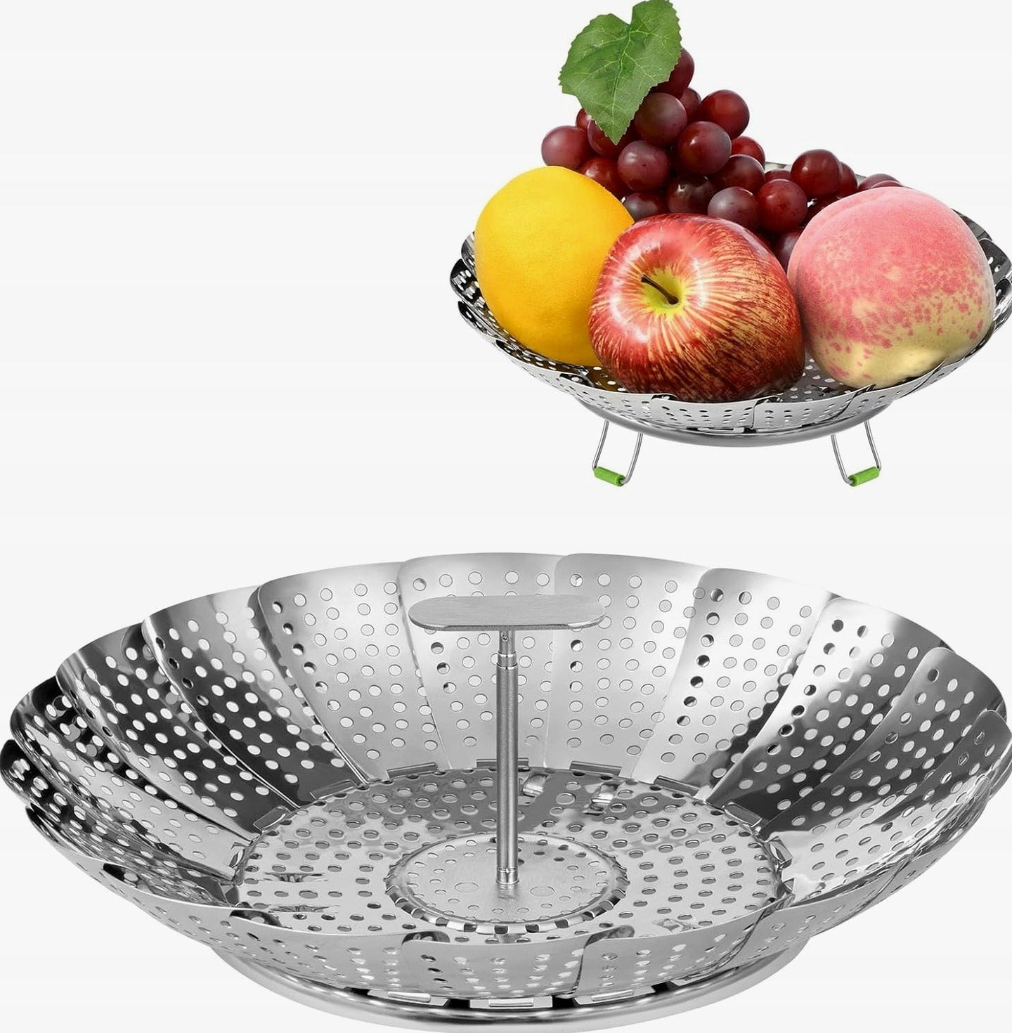 STEAMER INSERT FOLDING ADJUSTABLE STAINLESS STEEL HANDLE 14-24 CM
