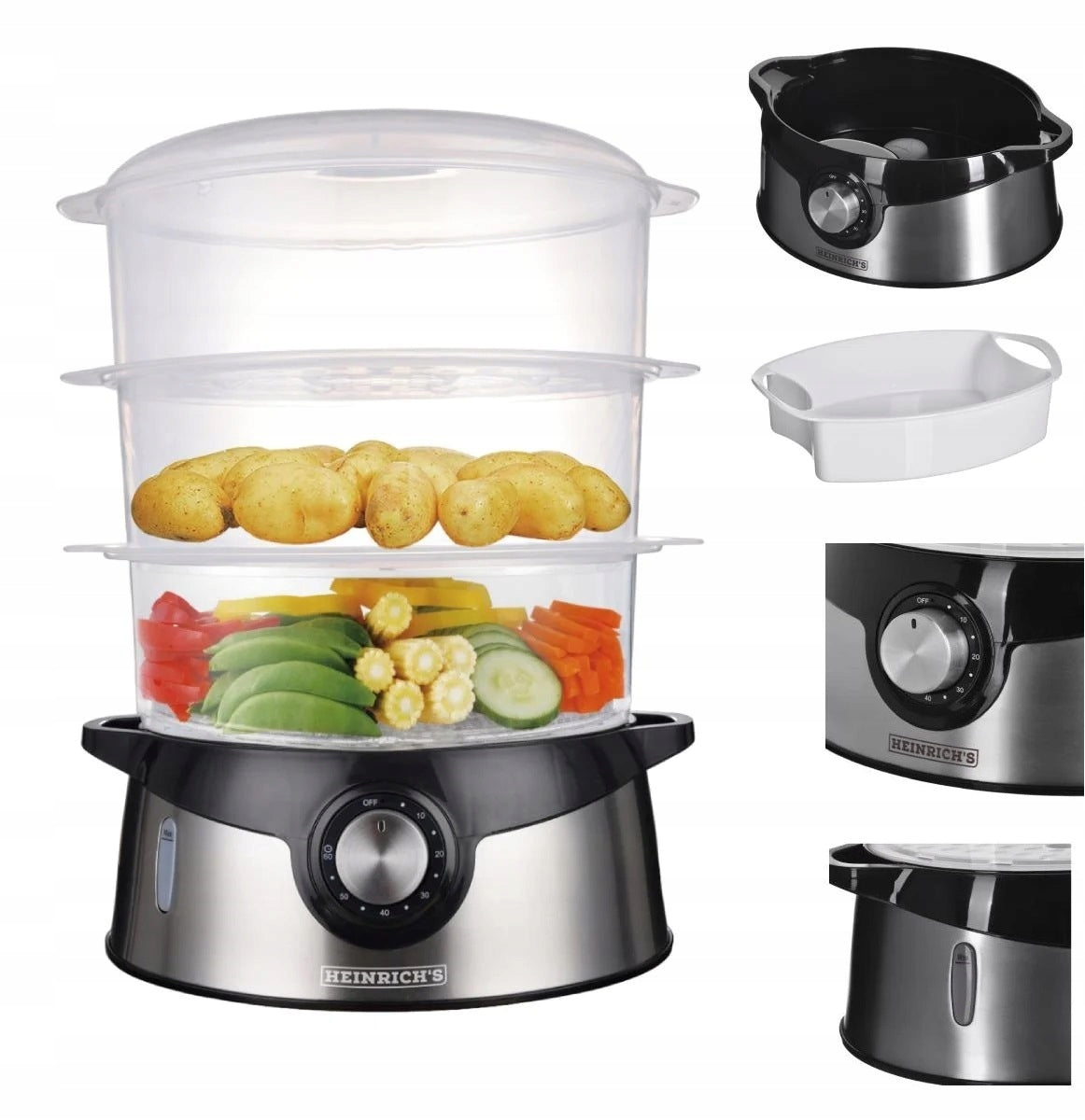 STEAMER STEAMING RICE COOKER 2in1 ELECTRIC MEAT VEGETABLE POT EAN (GTIN) 4260707281492
