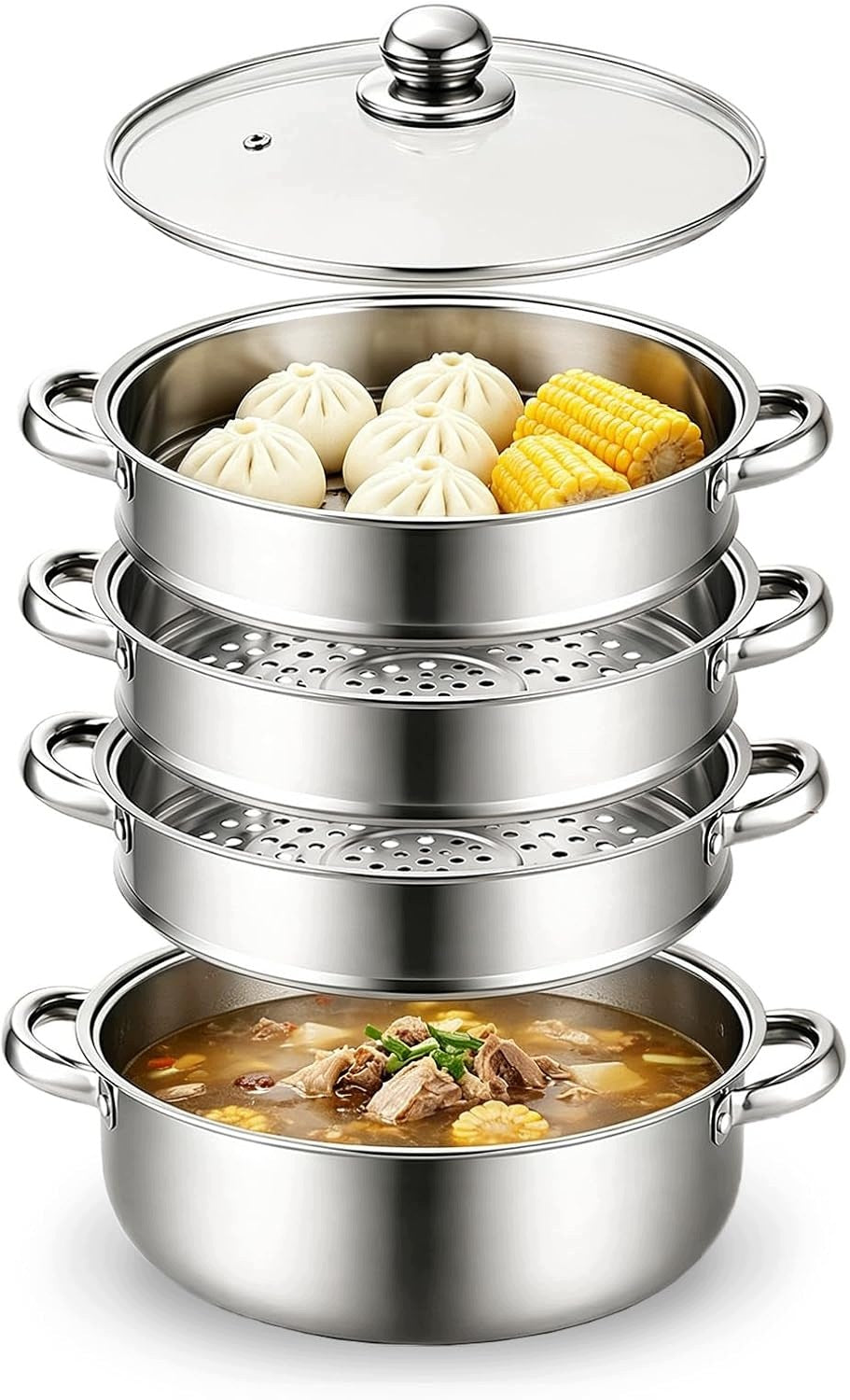 STEAMING POT 28 CM STAINLESS STEEL CARTRIDGE
