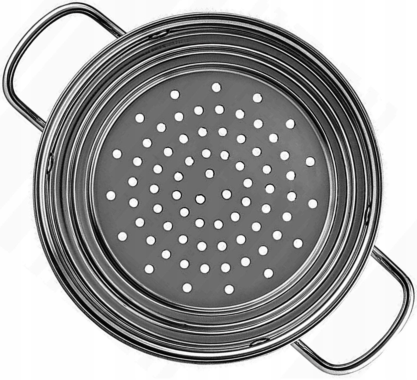 STEAMING SIEVE METAL STEEL POT INSERT 20,18,16 cm Packaging status original