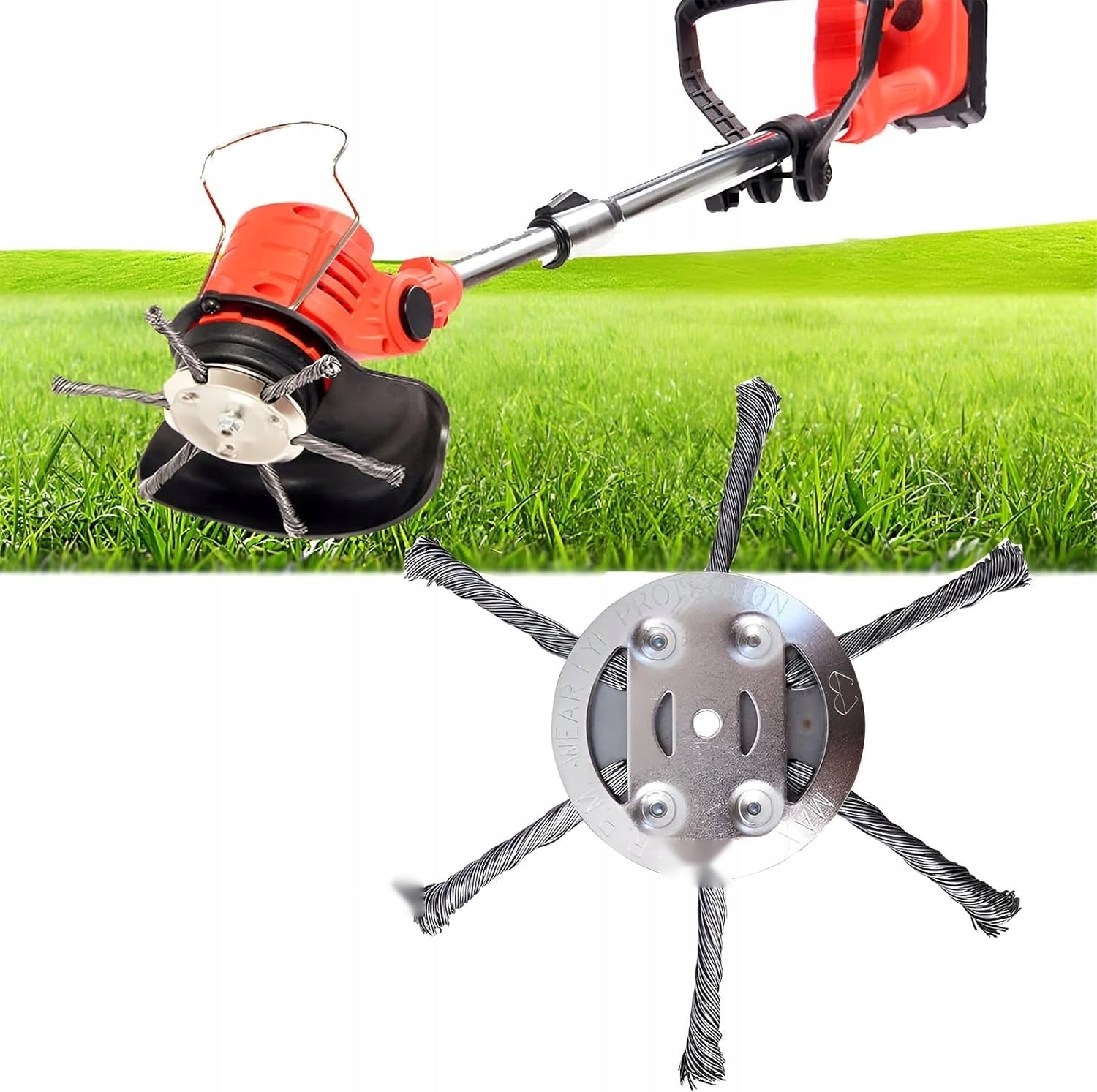 STEEL BRUSH 2 PIECES TRIMMER HEAD WIRE GARDEN WEEDS EAN (GTIN) 5902186687127