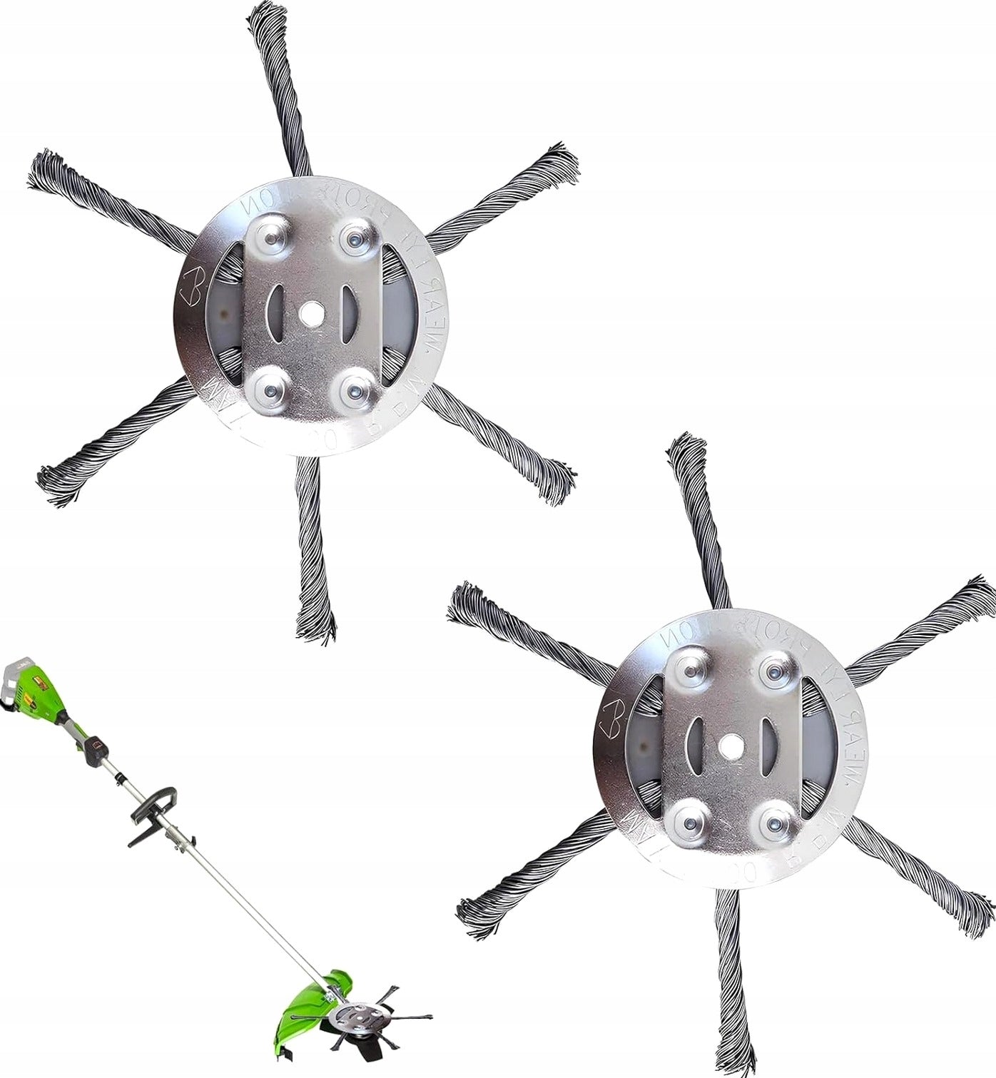 STEEL BRUSH 2 PIECES TRIMMER HEAD WIRE GARDEN WEEDS